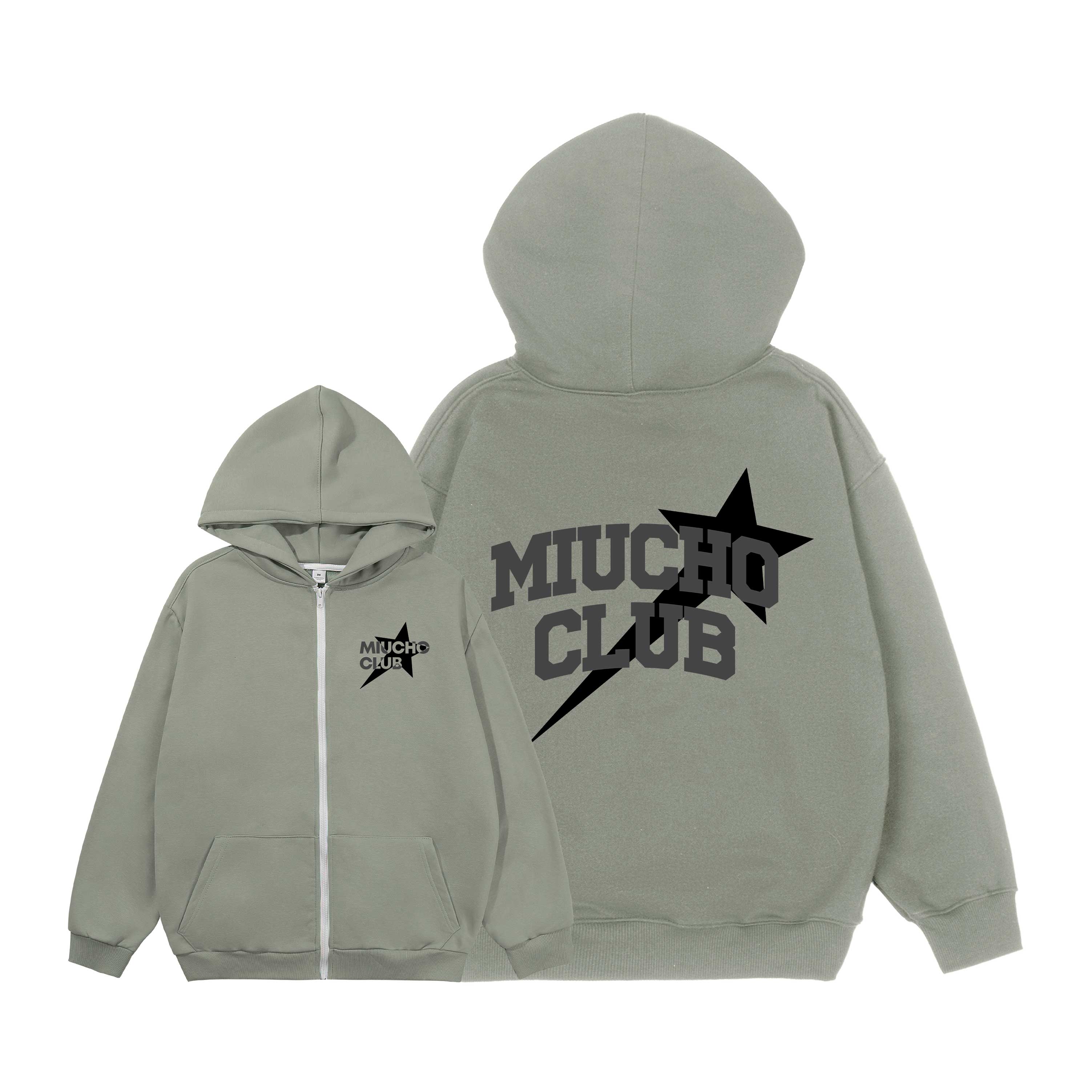 Áo hoodie zip local brand form rộng vải ni dày dặn HZD1633 Miucho Club in mix_thumbnail_8