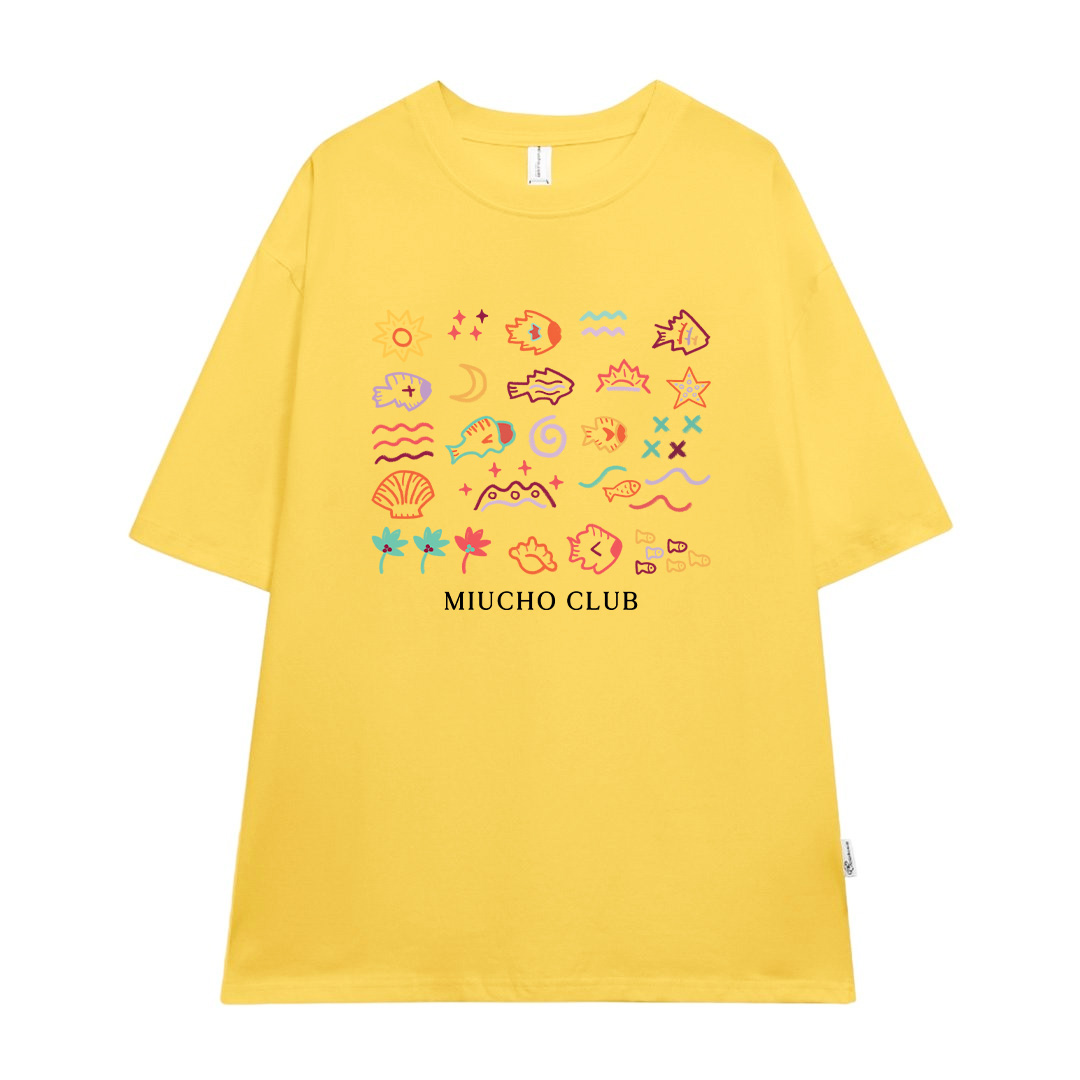 Áo thun form rộng unisex mùa hè ATD1041 Miucho vải cotton tay lỡ cổ tròn in artwork_thumbnail_8