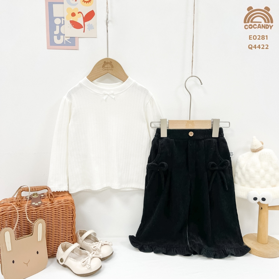 Quần dài nhung ĐEN gấu bèo túi nơ_thumbnail_5