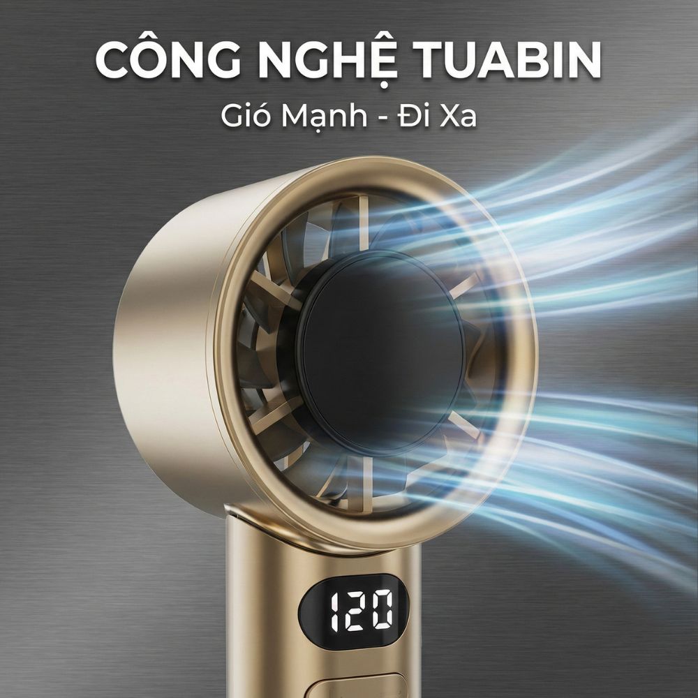 Quạt Cầm Tay Kachi MK442 – 120 Cấp Độ Gió Tuabin, Màn Hình LED Hiển Thị Pin, Bảo Hành 18 Tháng_thumbnail_4