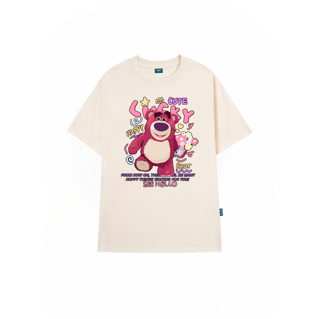 Áo thun local brand 𝐖𝐞 𝐓𝐞𝐞 Gấu dâu cute lucky happy dáng oversize rộng - WU0905_thumbnail_2