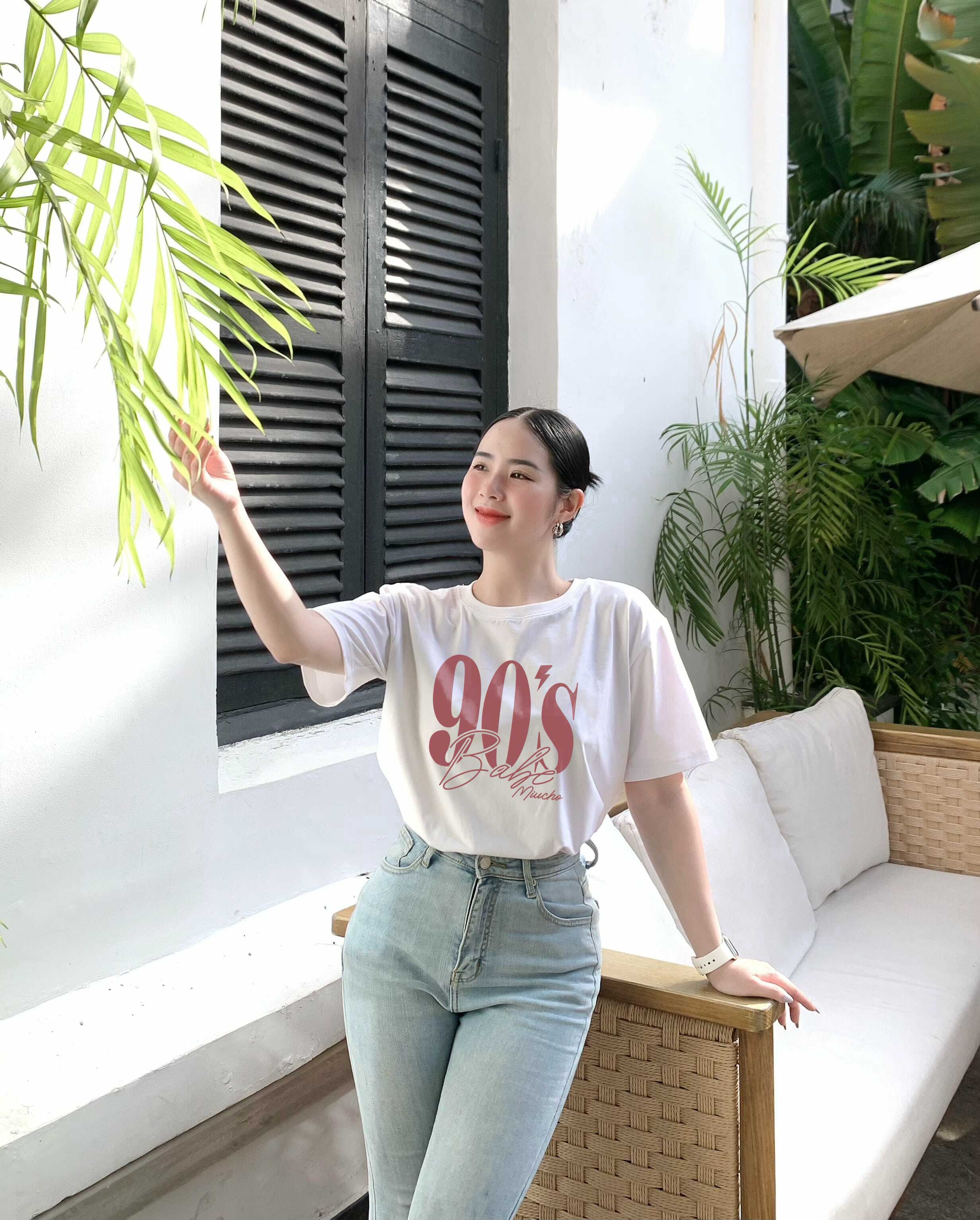 Áo thun nữ cao cấp form vừa 2240 Miucho Chic vải cotton thoáng mát co giãn cổ tròn in typography_thumbnail_3