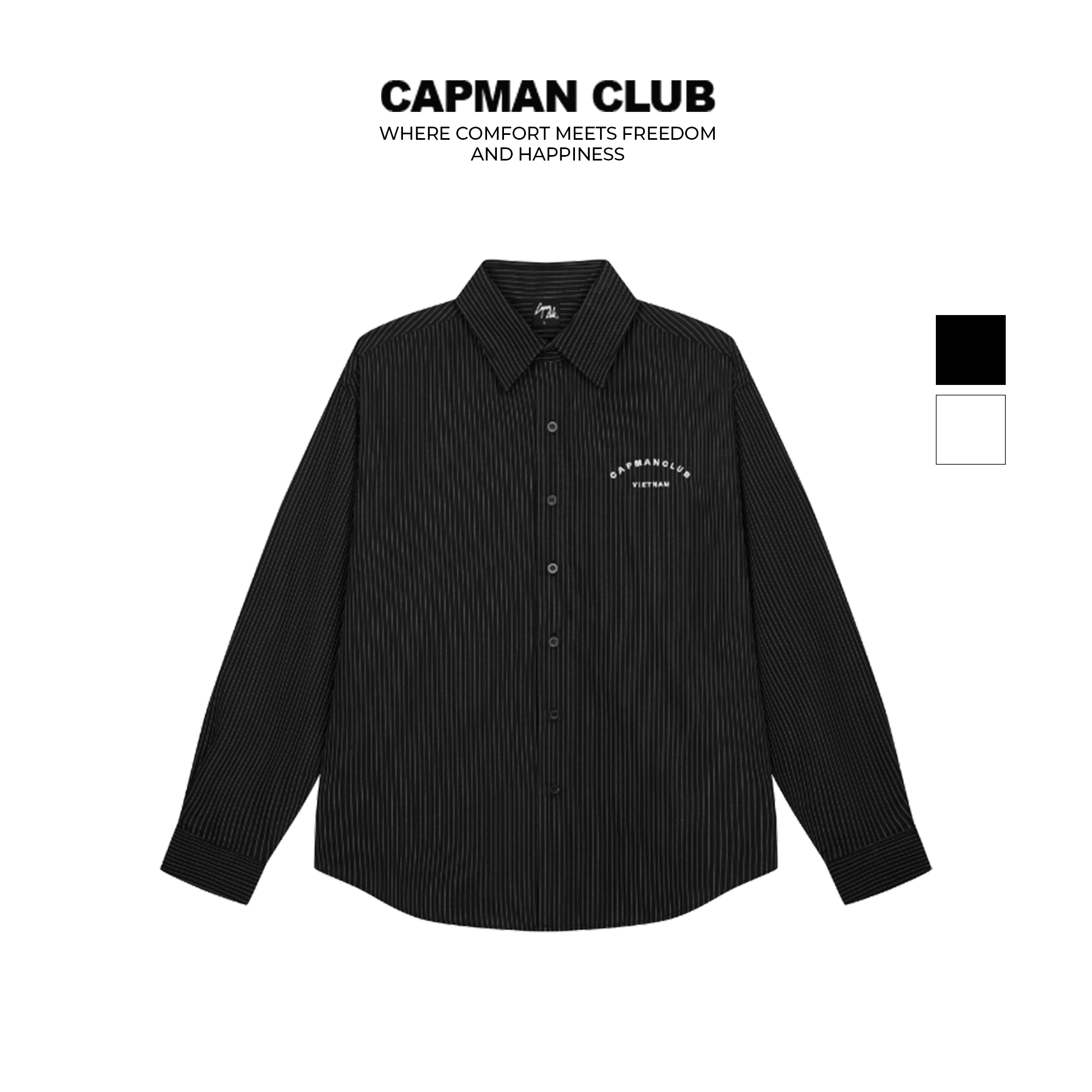 Áo sơ mi tay dài SMILE 2 màu cơ bản dễ mix form boxy không kén giới tính