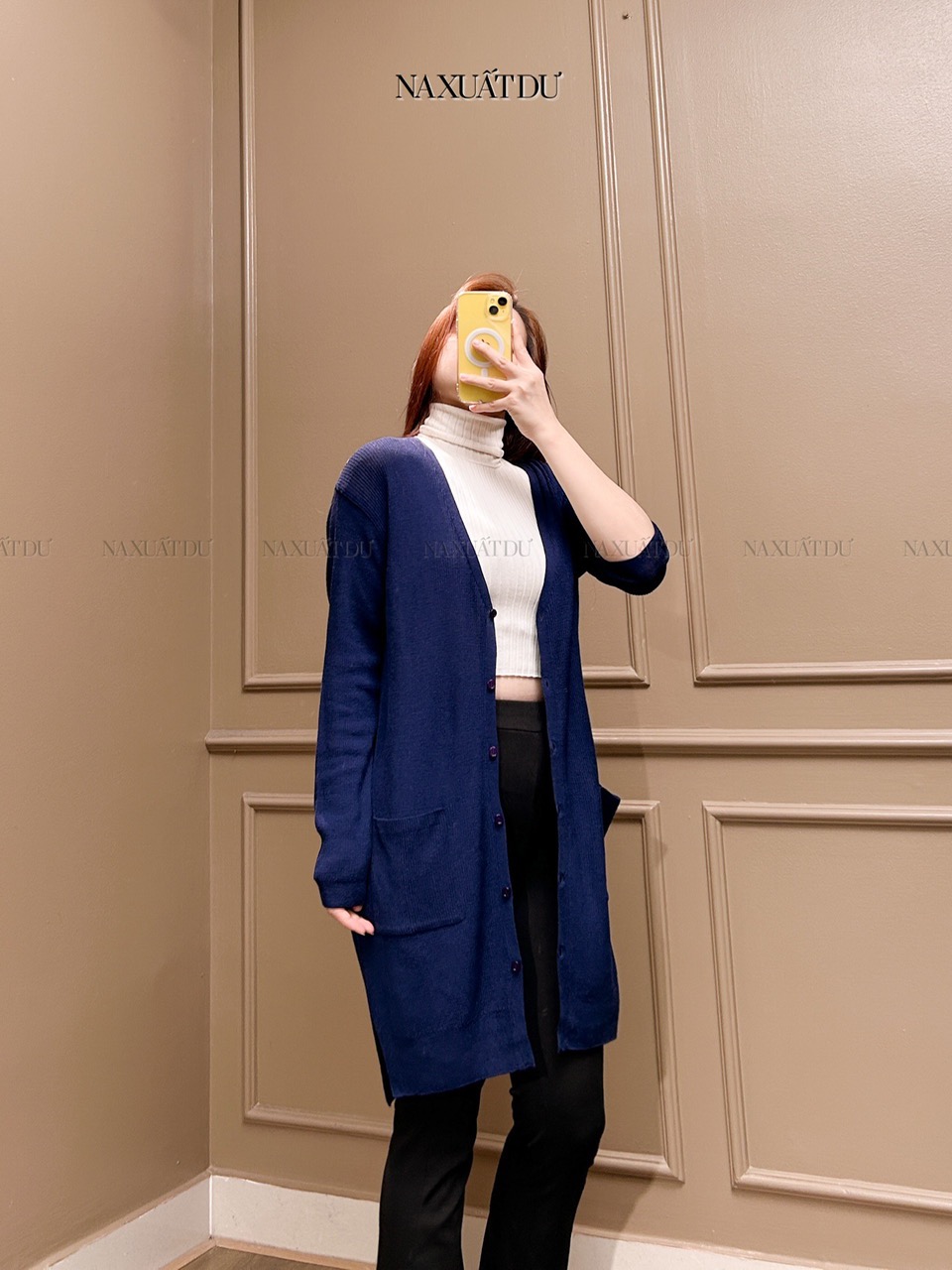 Áo cadigan gân " Unit " dáng dài - A304 (sale)