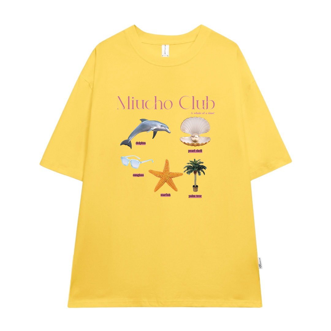 Áo thun đi biển form rộng mùa hè unisex ATD1053 Miucho tay lỡ cổ tròn in mix_thumbnail_0