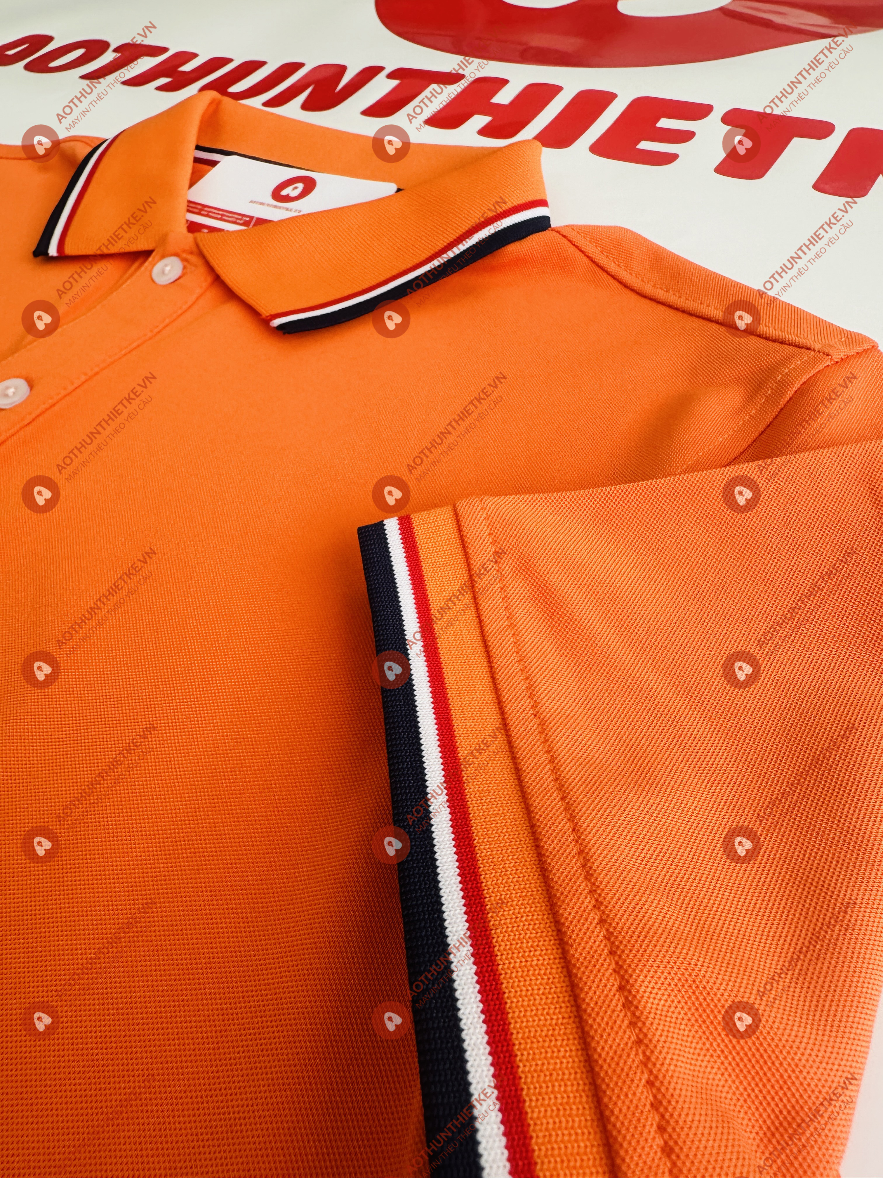 Áo Đồng Phục Polo 3 Sọc Cam_thumbnail_2