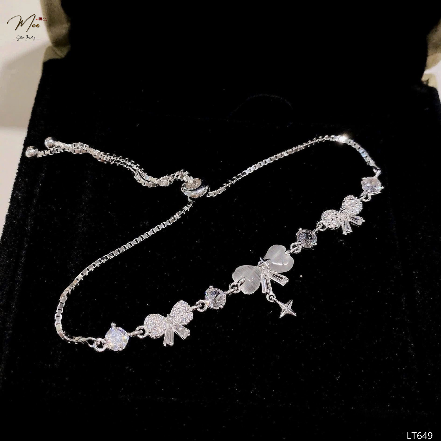 LT649 - Lắc tay nơ thạch anh dây rút