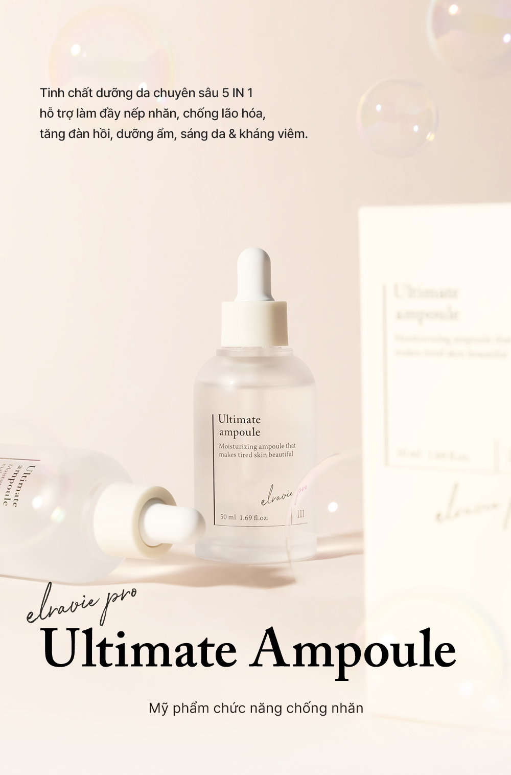 Tinh Chất Dưỡng Chuyên Sâu Cho Da Giúp Da Mềm Mịn Tăng Độ Đàn Hồi Elravie Pro Ultimate Ampoule 50ml_thumbnail_2