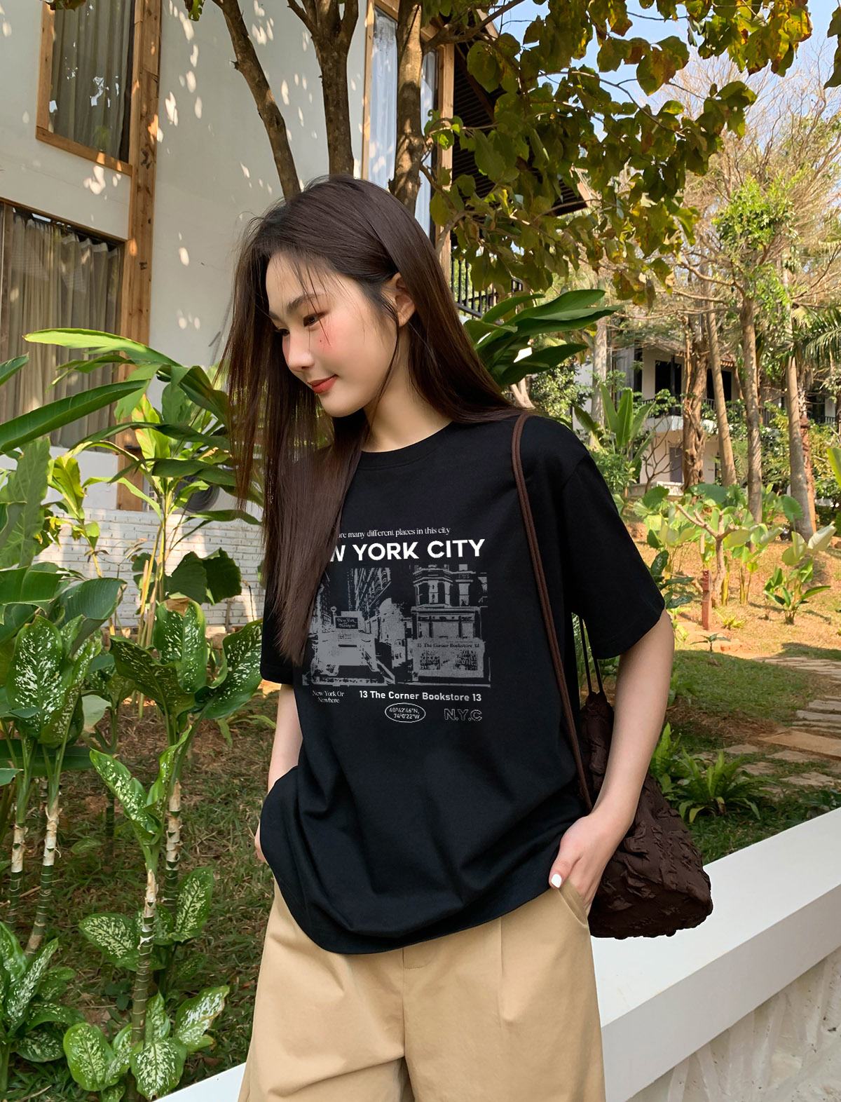 Áo thun nữ đẹp form vừa 2220 Miucho Chic vải cotton thoáng mát co giãn cổ tròn in mix_thumbnail_4