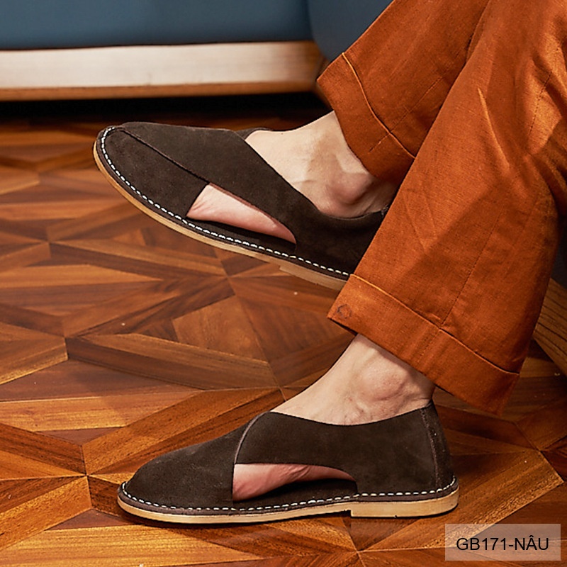 GB171 - Giày Lười Nam Da Lộn Bò Thiết Kế Bít Mũi, Thoáng Khí Chống Trượt, Phong Cách Thường Ngày_thumbnail_3