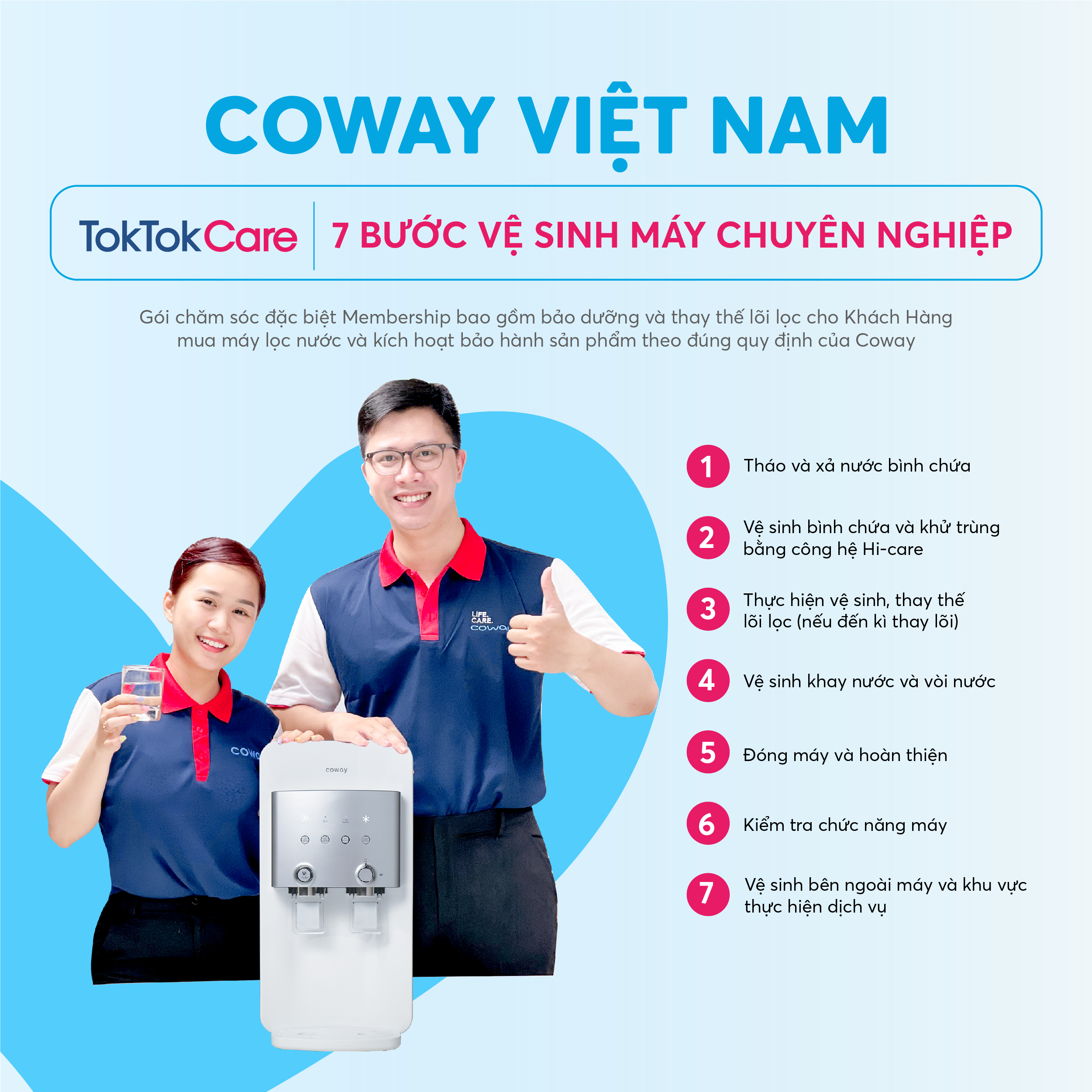 [CHP-260L] – Coway – Toktokcare Service – Gói bảo dưỡng và chăm sóc máy lọc nước Coway 1 năm tại nhà