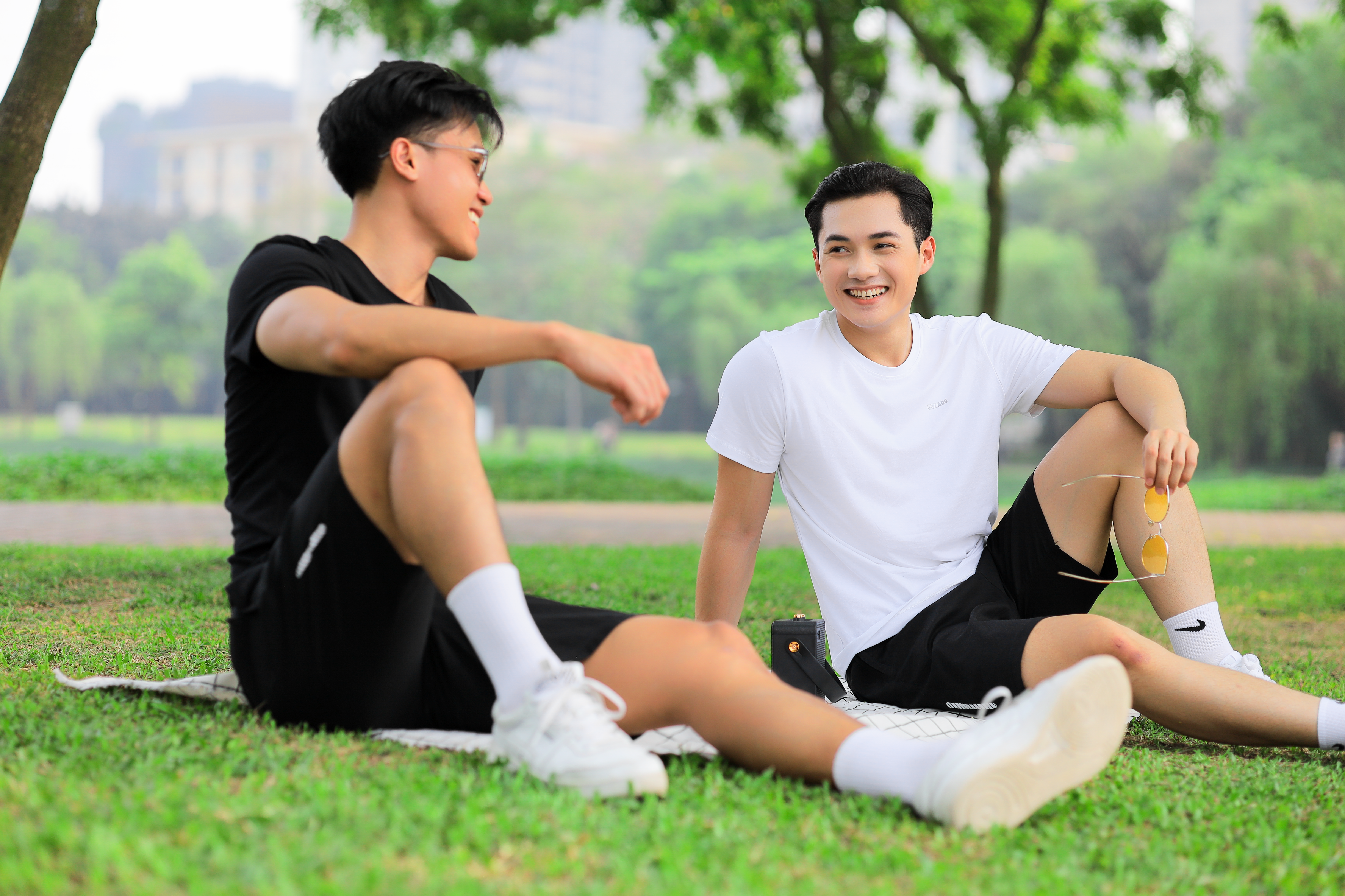 Đồ Bộ Guzado Áo Cotton Kết Hợp Quần Gió Basic  BTS03_thumbnail_4