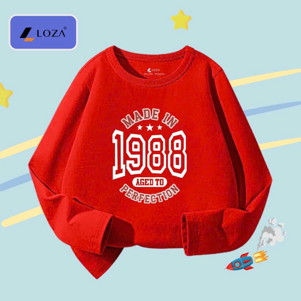Áo thun dài tay bé trai in 1988 - Loza Kids KT3253