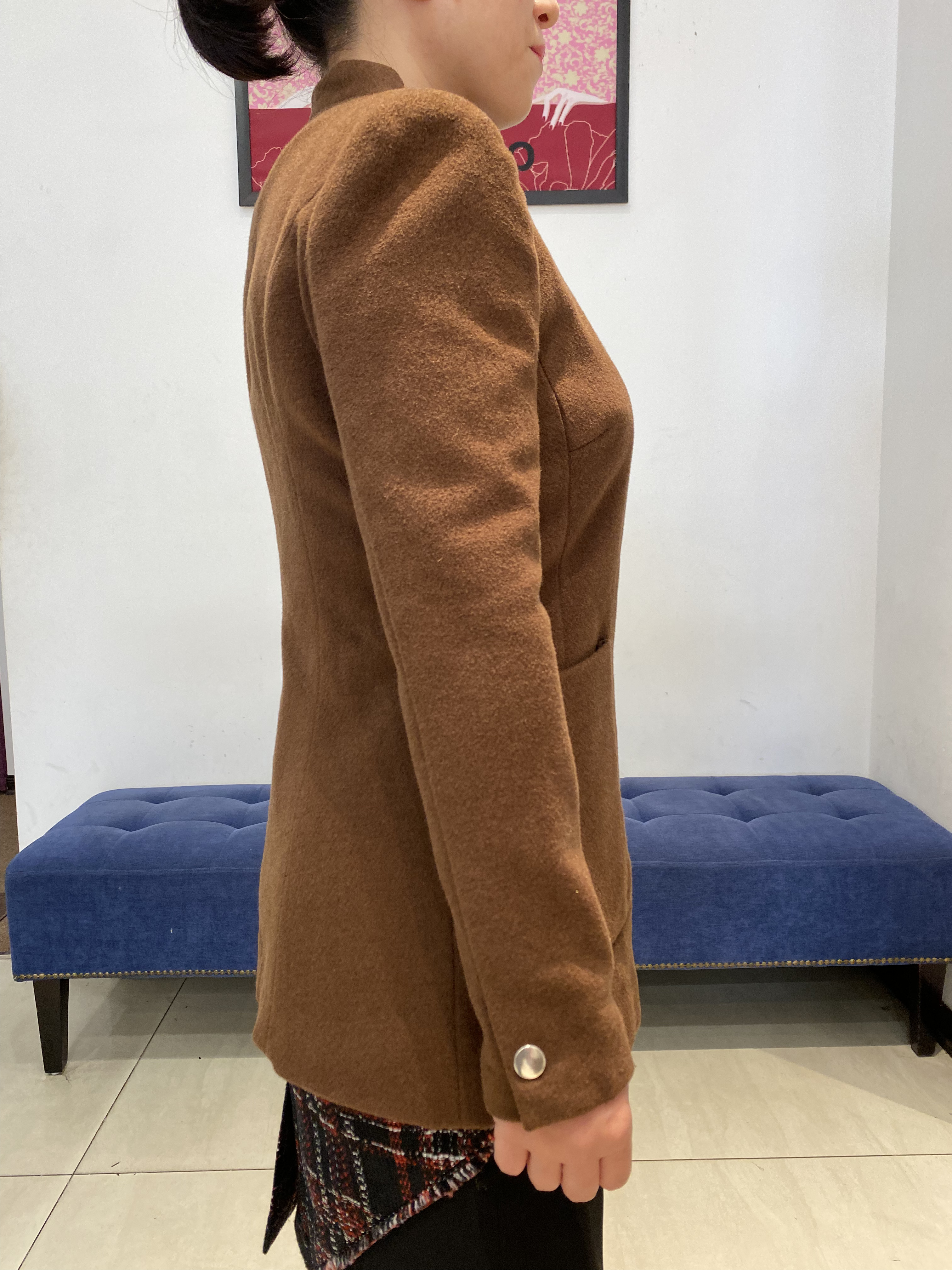 Áo khoác dạ nâu