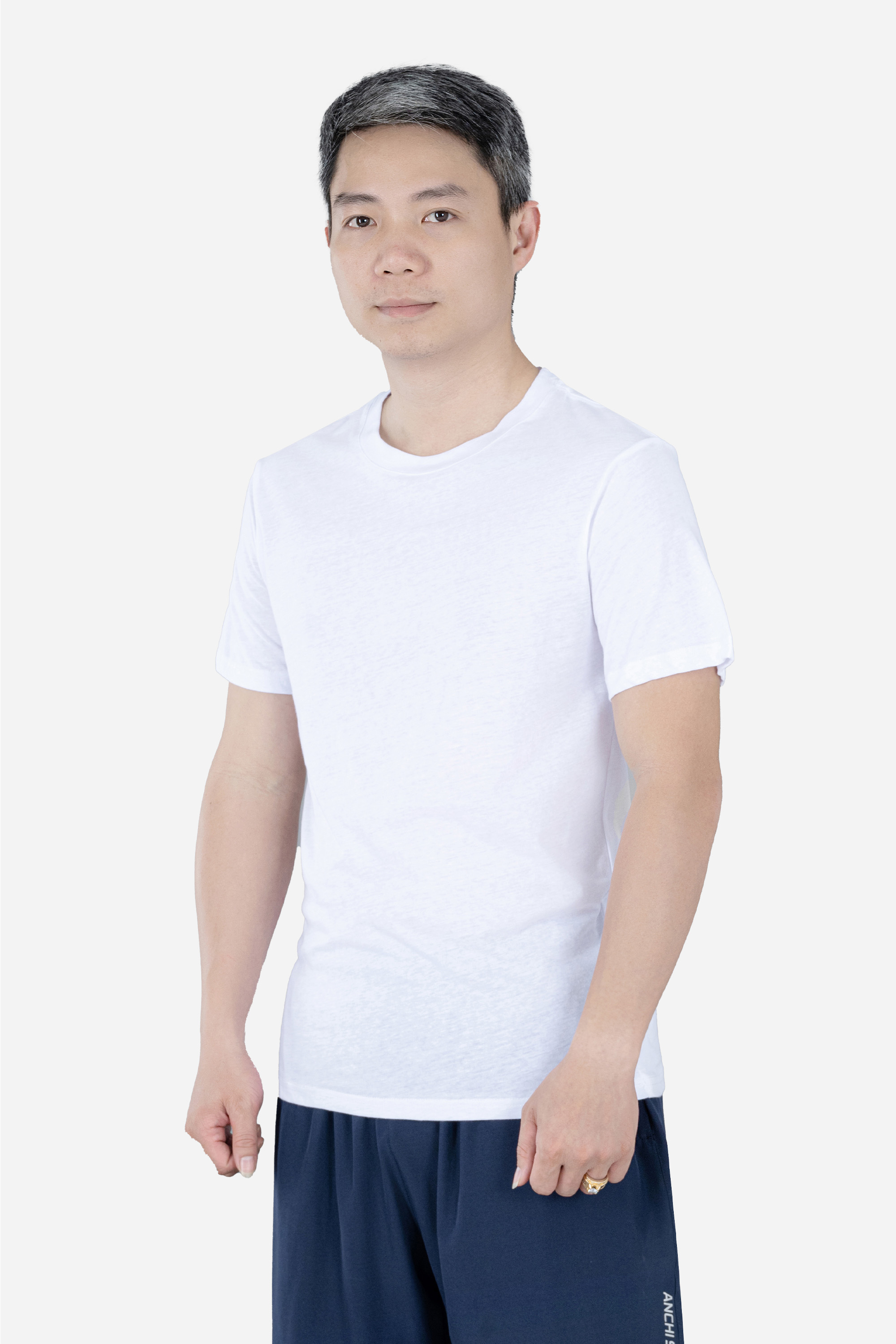 Áo Phông Cổ Tròn Nam Trung Niên ANCHI Chất Liệu Cotton Co Giãn Màu Xanh Than_thumbnail_8