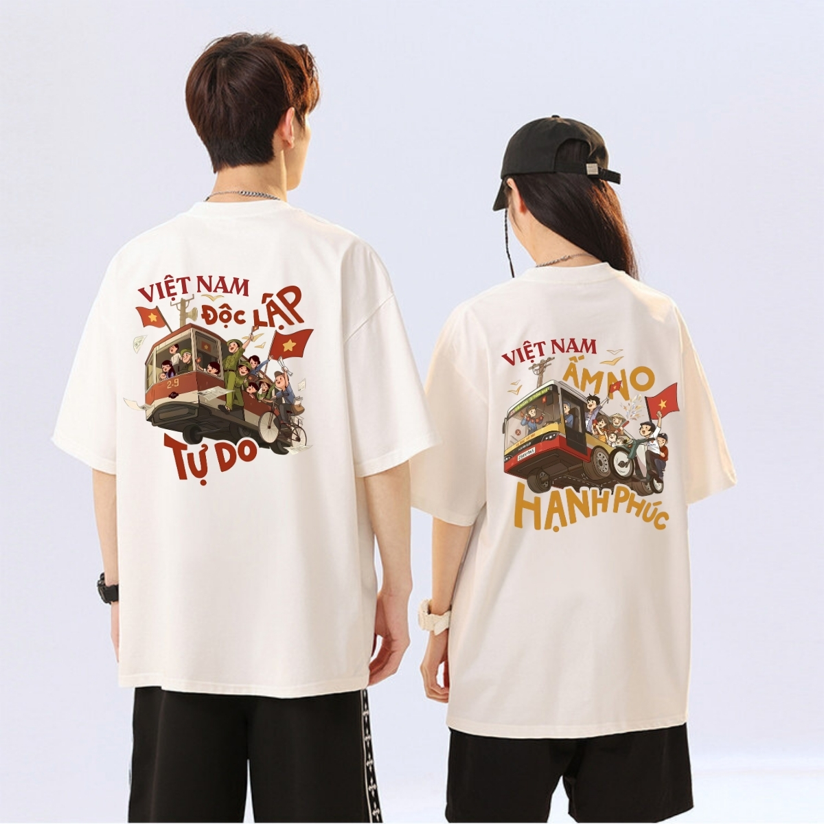 Áo thun Việt Nam Độc lập tự do, Ấm no hạnh phúc dáng oversize nam nữ - Local Brand We Tee T024 T024