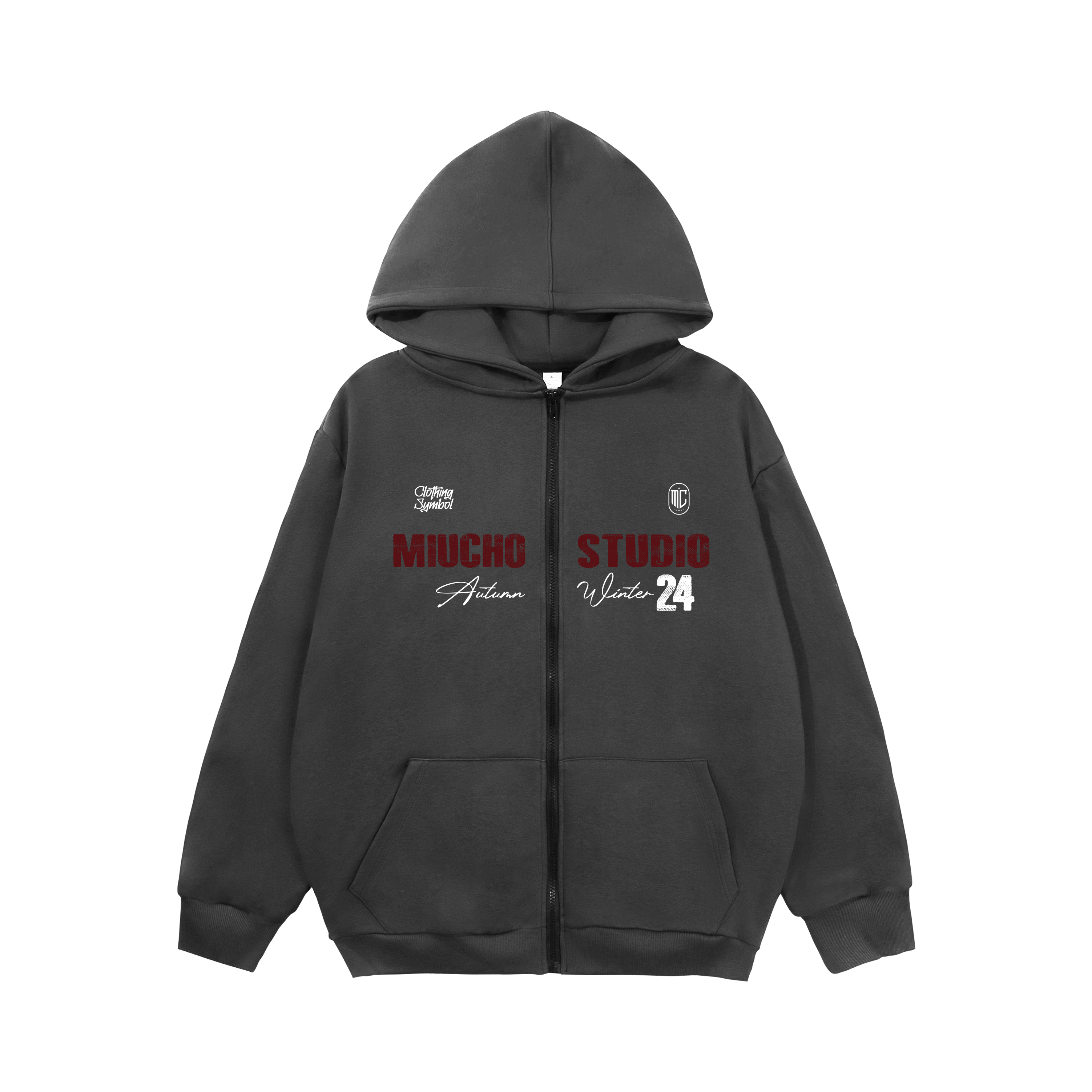 Áo hoodie zip nữ local brand HZD1586 Miucho vải nỉ chân cua dày dặn mủ rộng in typography_thumbnail_10