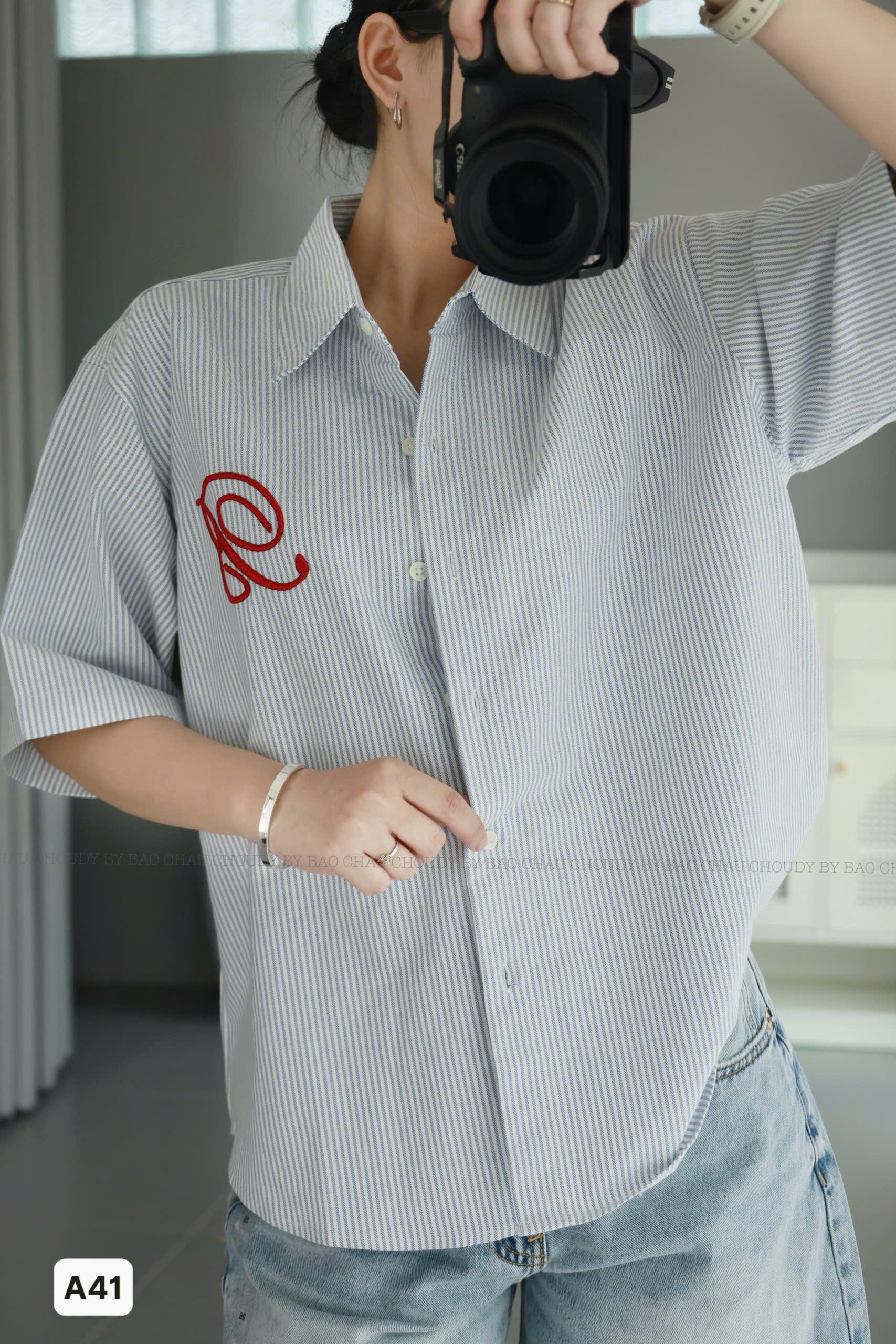 A41 ÁO SOMI SỌC XANH
