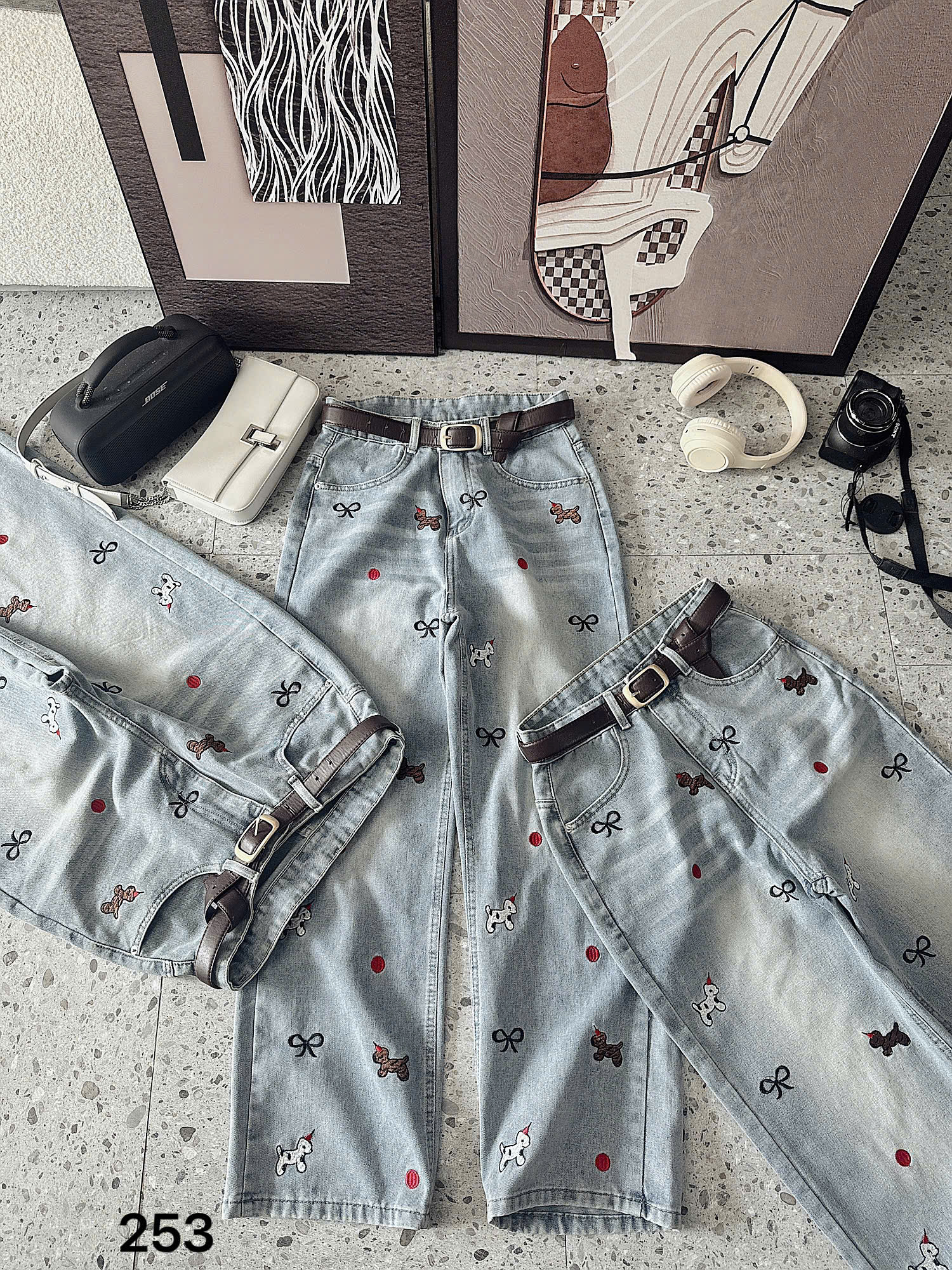 BIGSIZE - Quần jean suông thêu T-QJ253_thumbnail_8