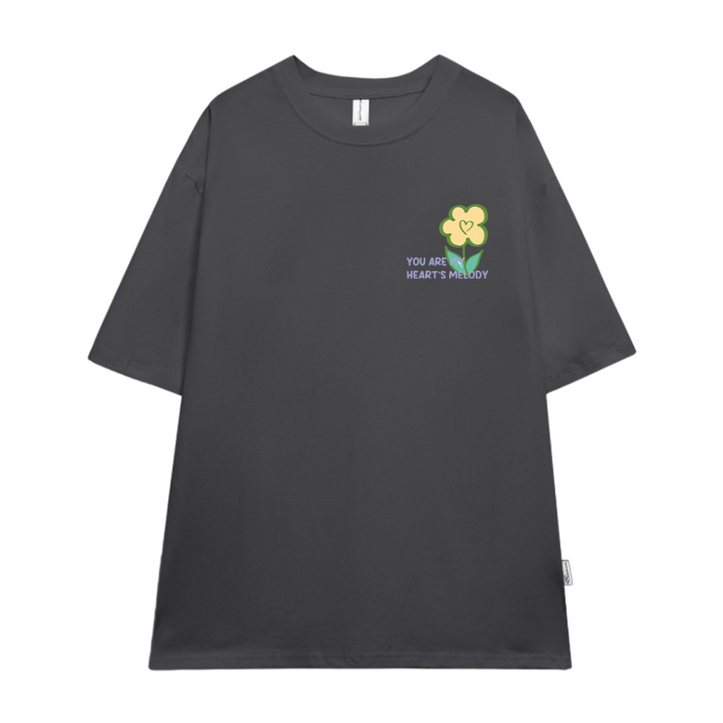 Áo thun cặp đôi hình trái tim form rộng tay lỡ màu xinh ATD1208 Miucho vải cotton thoáng mát cổ tròn in mix_thumbnail_13