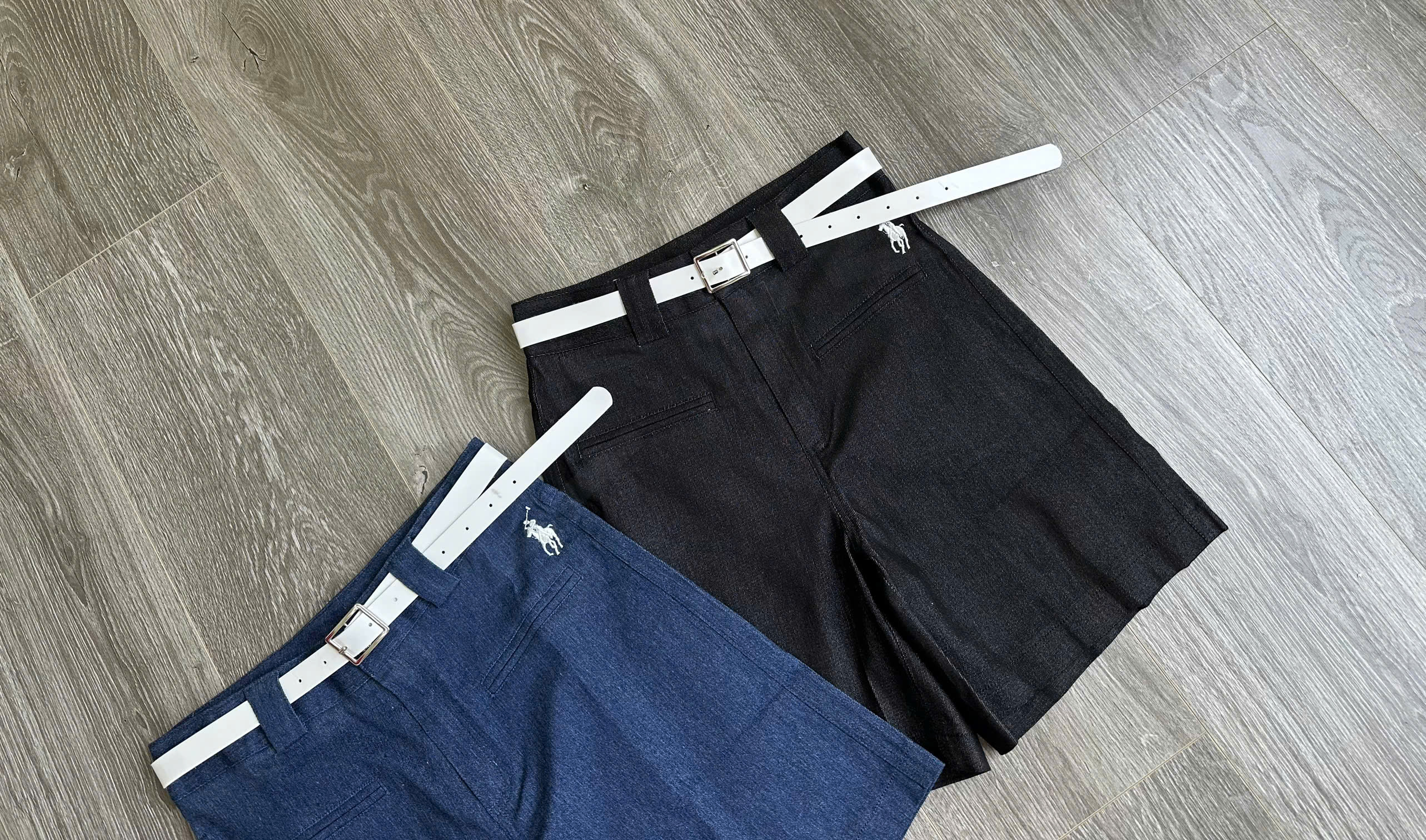 Quần short thêu ngựa kèm belt ( XANH )_thumbnail_15