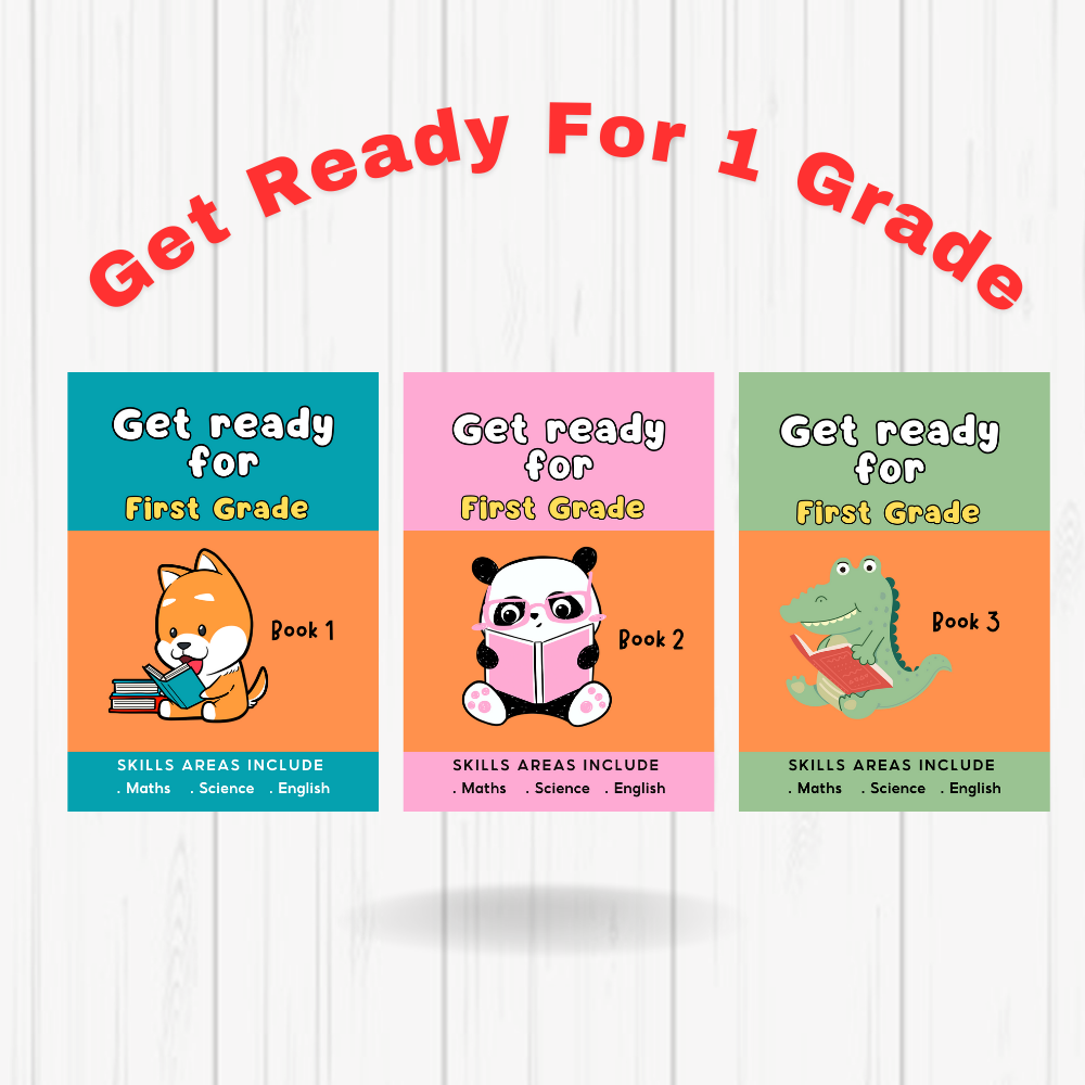 Bộ 3 cuốn Get Ready for First Grade, sách tiền tiểu học ôn thi lớp 1 chất lượng cao