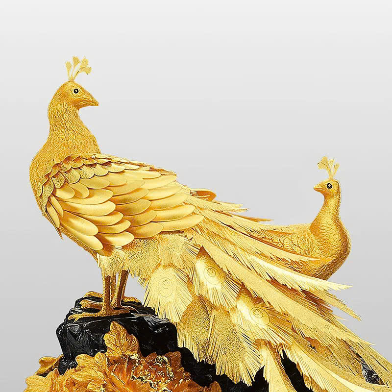 Qùa tặng hộp đôi chim công mạ dát vàng 24k KT 22CM X 17CM _thumbnail_5