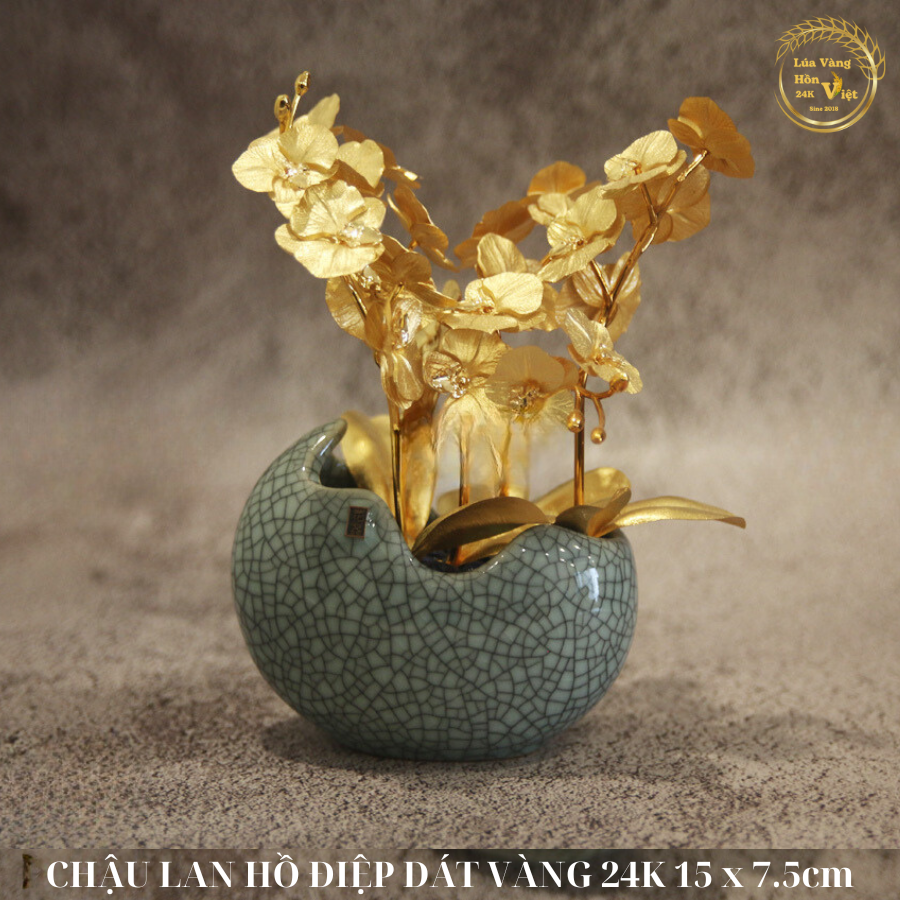 CHẬU LAN HỒ ĐIỆP DÁT VÀNG 24K 15x8cm_thumbnail_0