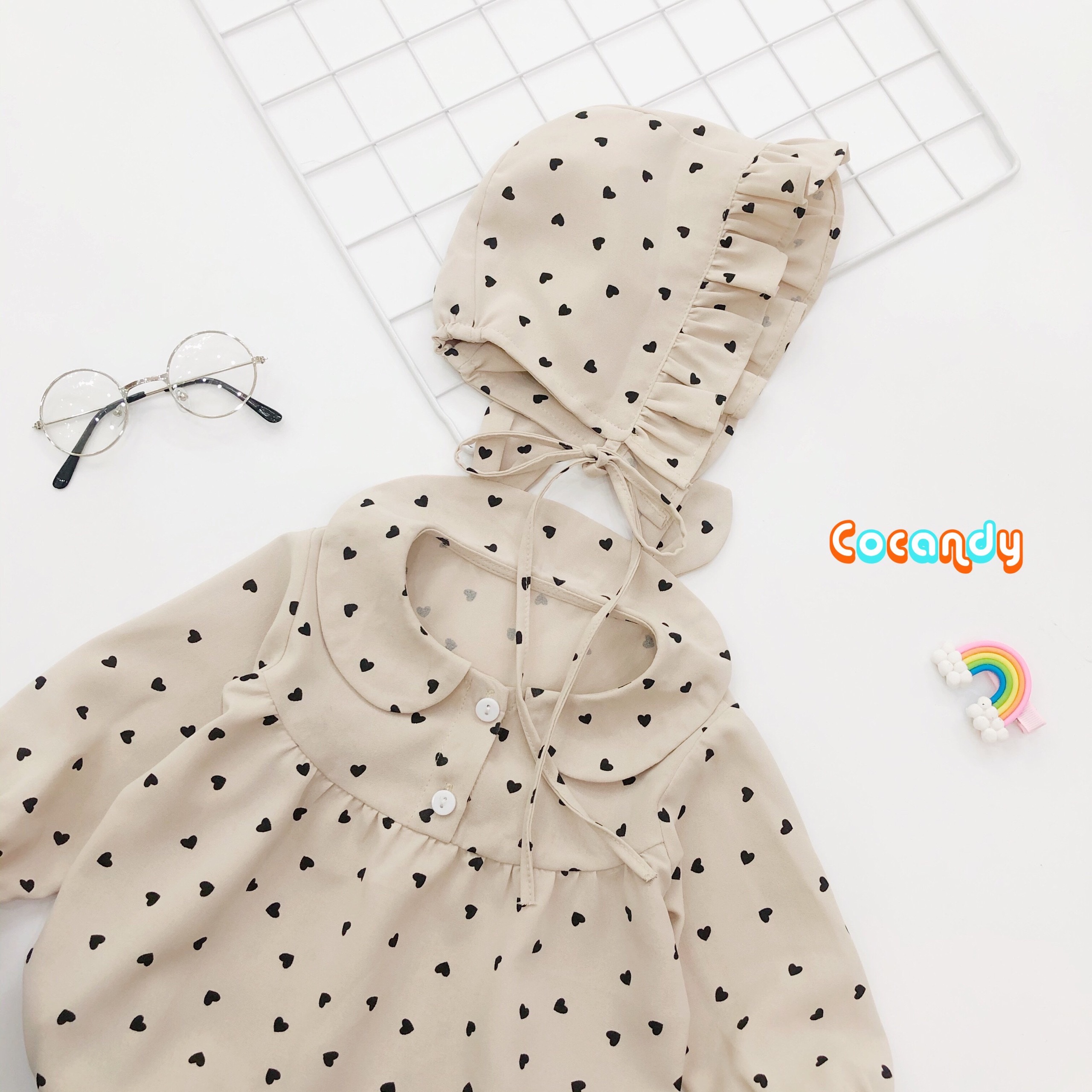 Bodysuit trái tim nhí tai thỏ kèm mũ_thumbnail_5