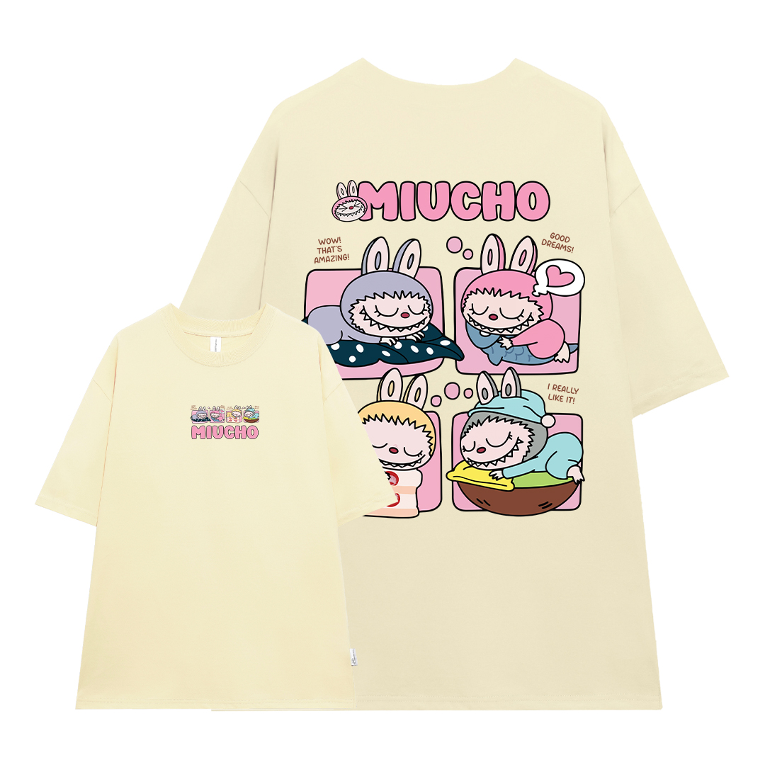 Áo thun labubu dễ thương nhiều màu ATD1316 Miucho cổ tròn vải cotton thoáng mát in mix_thumbnail_10