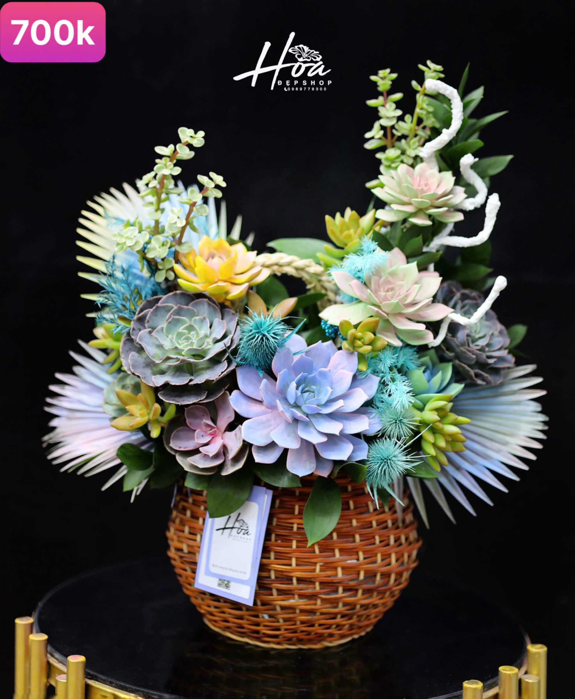 Giỏ sen đá tròn