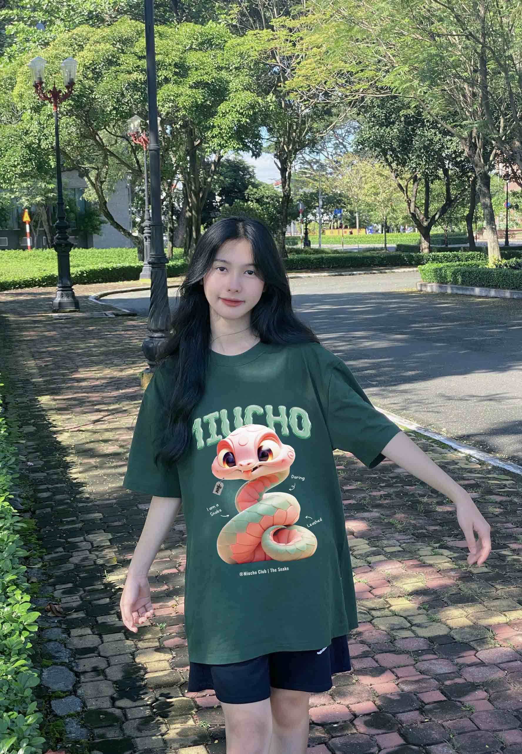 Áo thun form rộng 12 con giáp tuổi Tỵ ATD1246 Miucho tay ngắn cổ tròn in mix_thumbnail_2