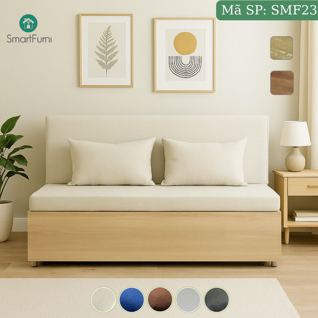Sofa giường gấp gọn vải lanh canvas SmartFurni - SMF23_thumbnail_1