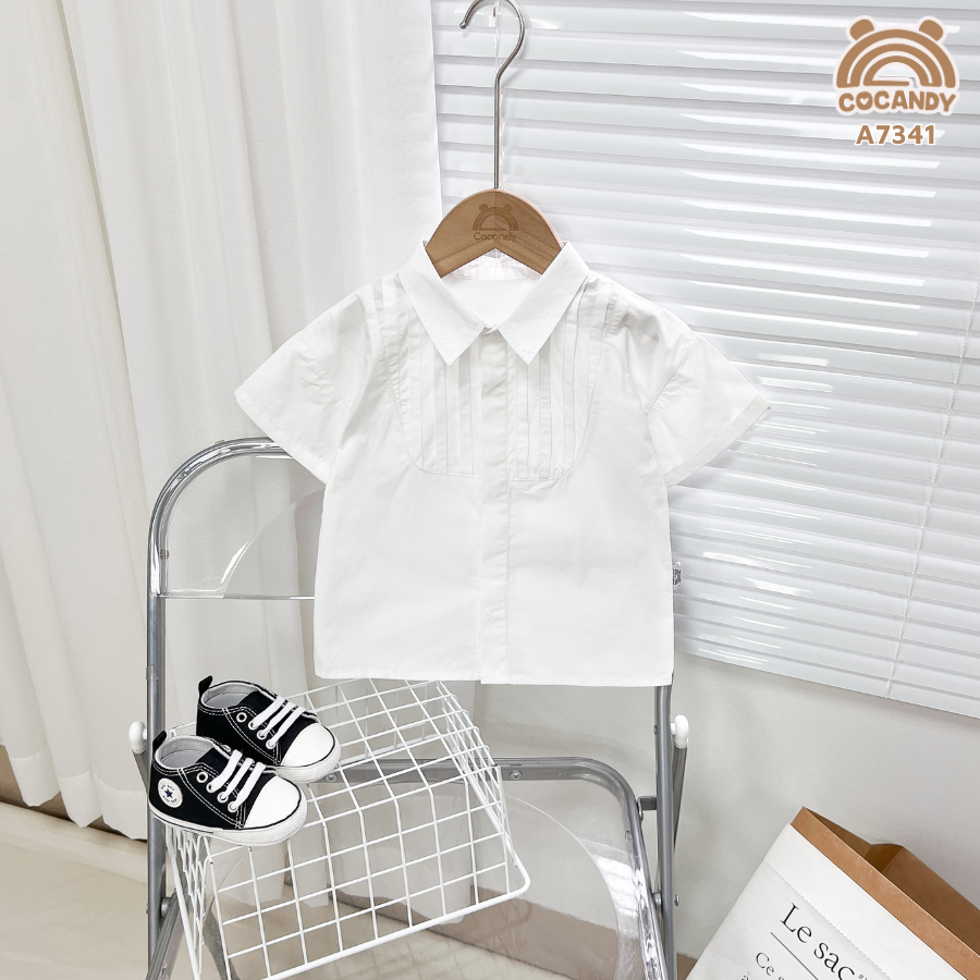 Áo cộc sơ mi TRẮNG ngực vuông xếp ly_thumbnail_3