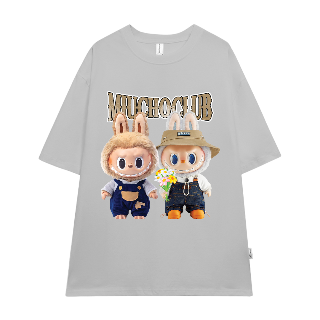 Áo phông labubu form rộng nhiều màu ATD1448 Miucho vải cotton cổ tròn in mix_thumbnail_20