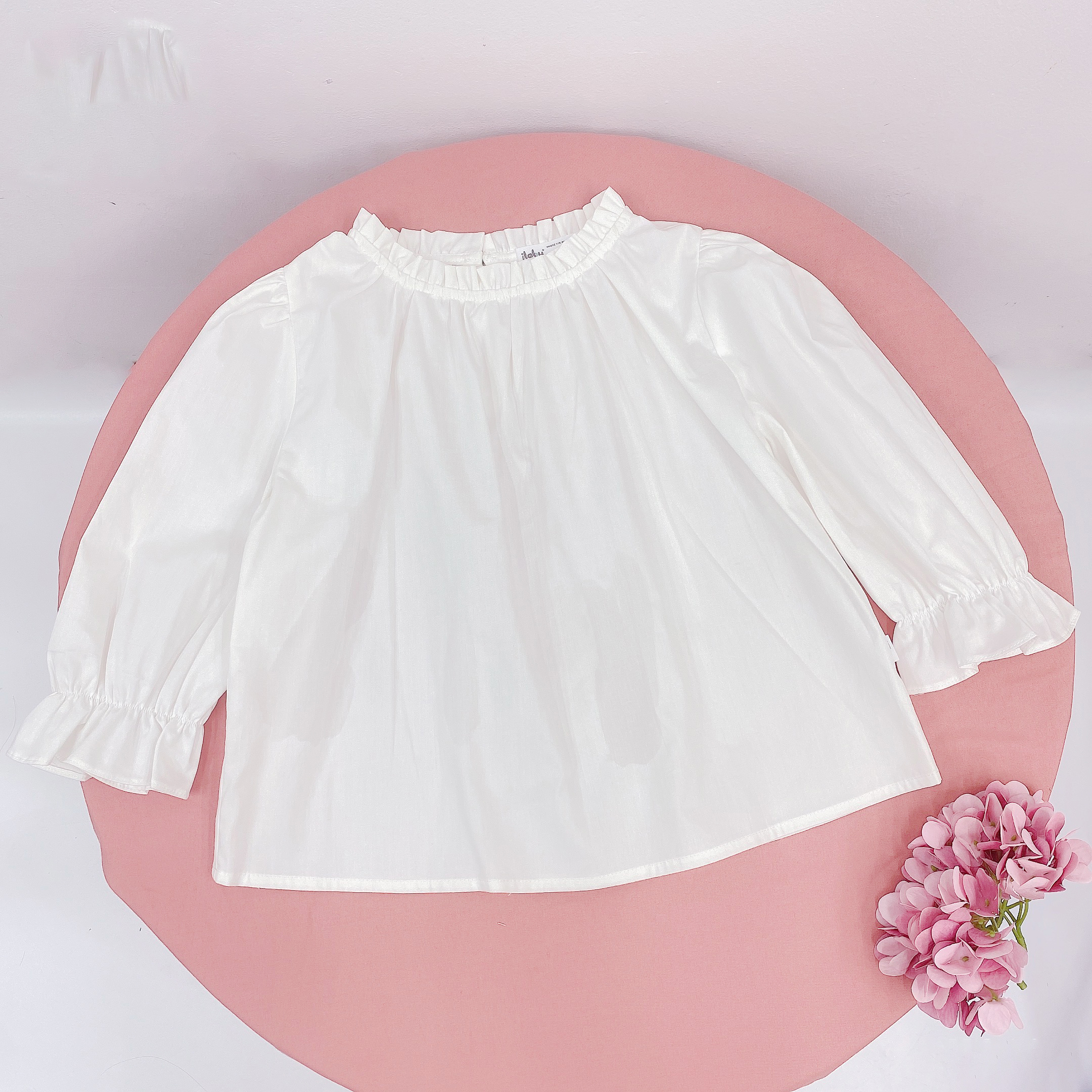 Áo sơ mi bé gái cổ tròn nhún_thumbnail_6