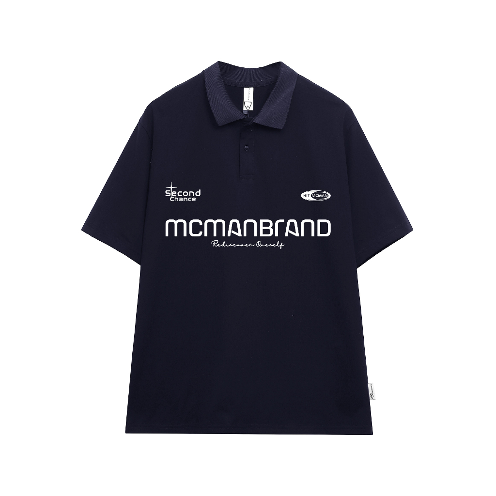 Áo polo nam form rộng đẹp PLD194 Miucho Man tay lỡ vải cotton mềm mại cho nam in Typography_thumbnail_4