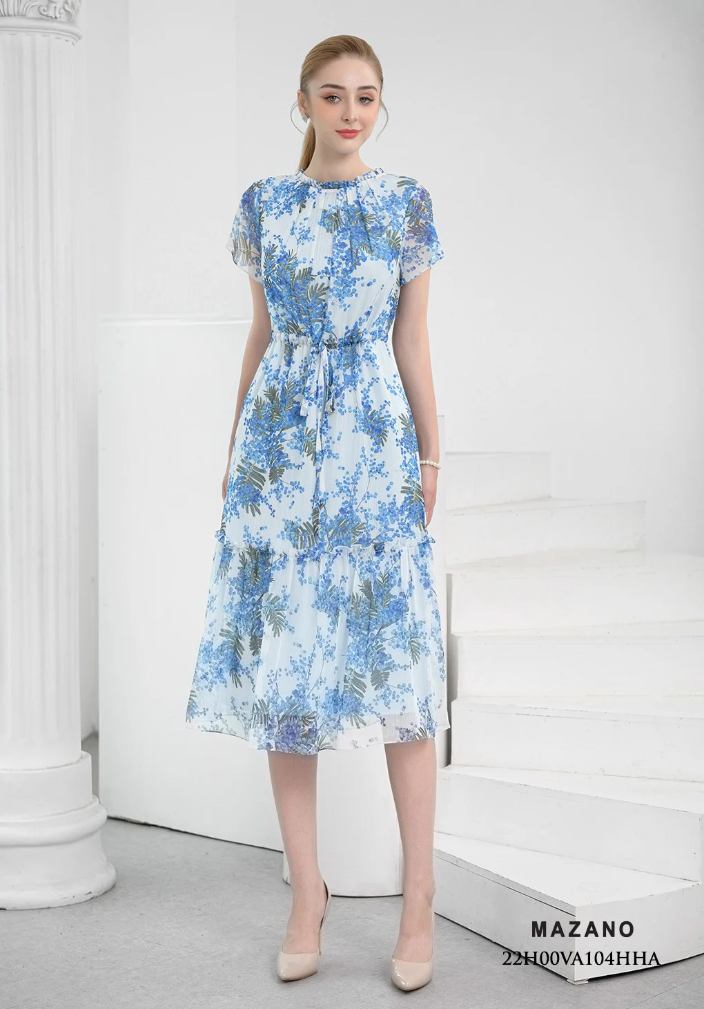 Đầm họa tiết bùng eo rút dây bèo tầng_thumbnail_0