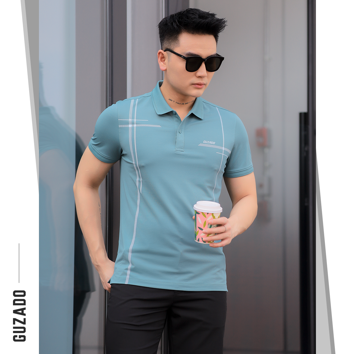 Áo Polo Nam GUZADO Sọc Thể Thao Nam Tính Sang Trọng GPS209_thumbnail_3