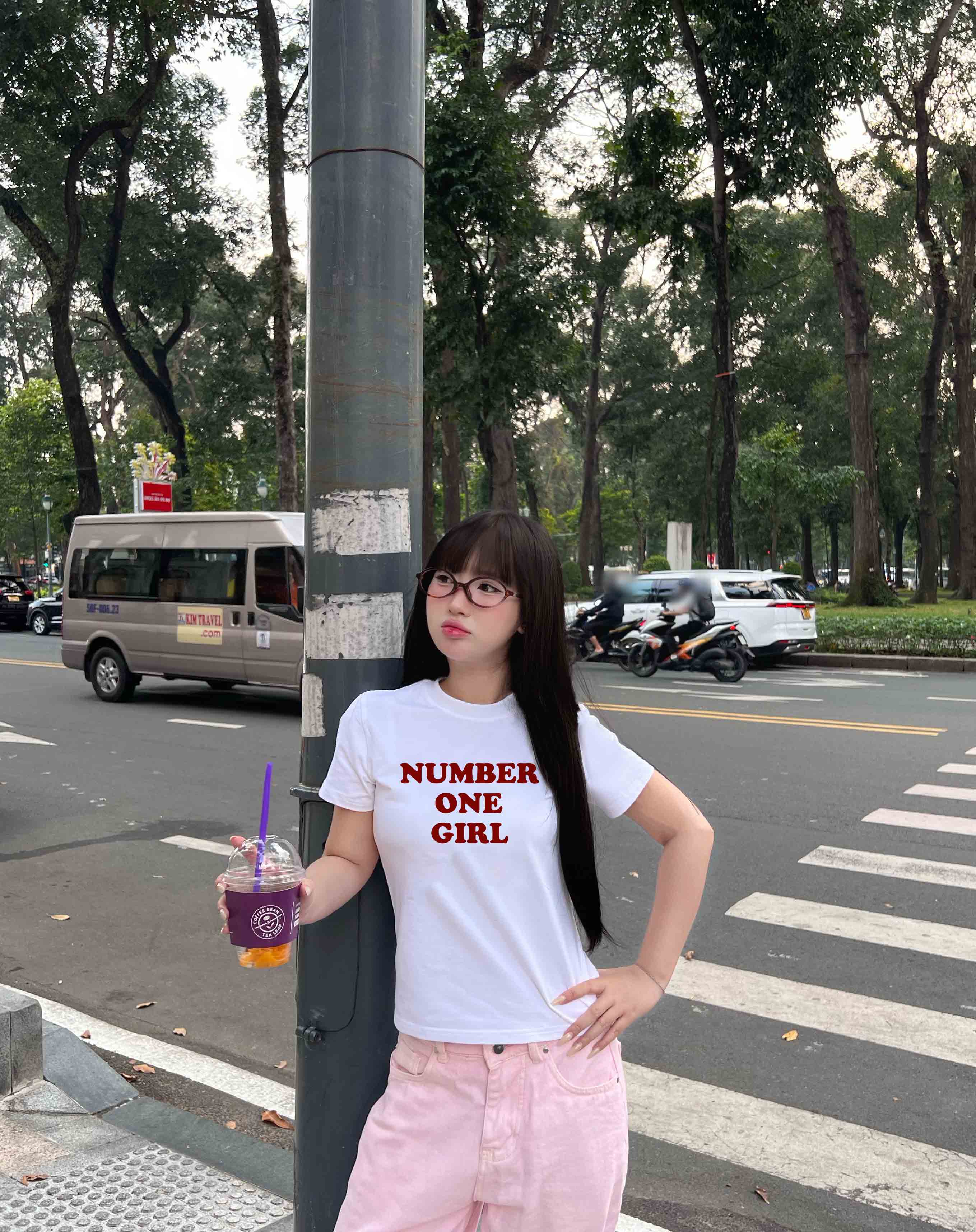 Áo baby tee ôm number one girl 1978 Miucho cổ tròn vải cotton 4c thoáng mát in basic_thumbnail_2