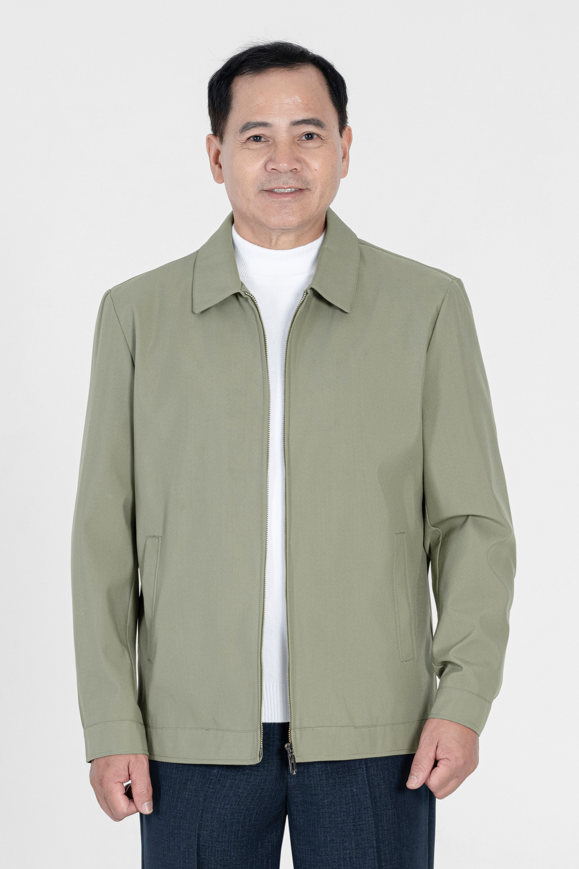 Áo Khoác Trơn Cổ Bẻ Trung Niên ANCHI Chất Liệu Poly Cao Cấp_thumbnail_2