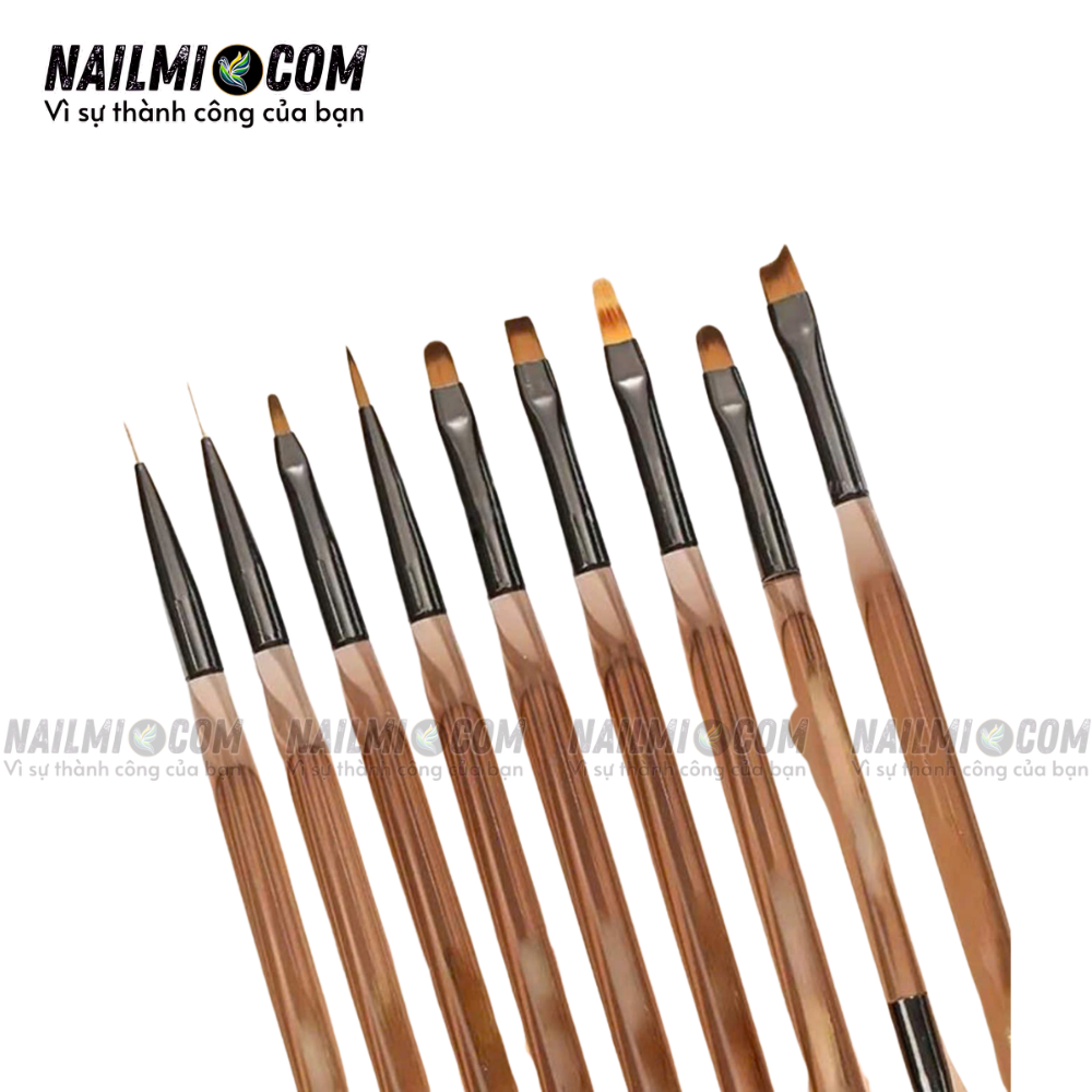 Set cọ mix kiểu - vẽ móng - 9 cái - cán nhựa_thumbnail_2