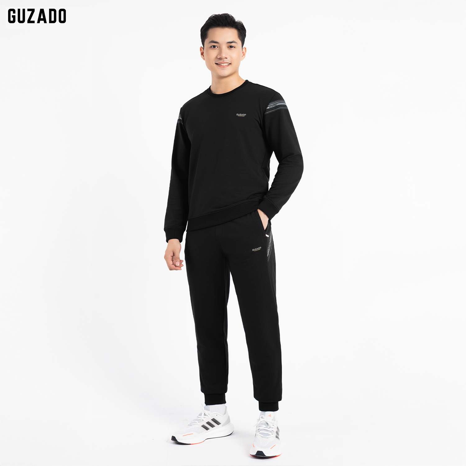 Bộ Quần Áo Nỉ Da Cá Nam GUZADO Mẫu Phối Sọc Premium GBN03_thumbnail_8