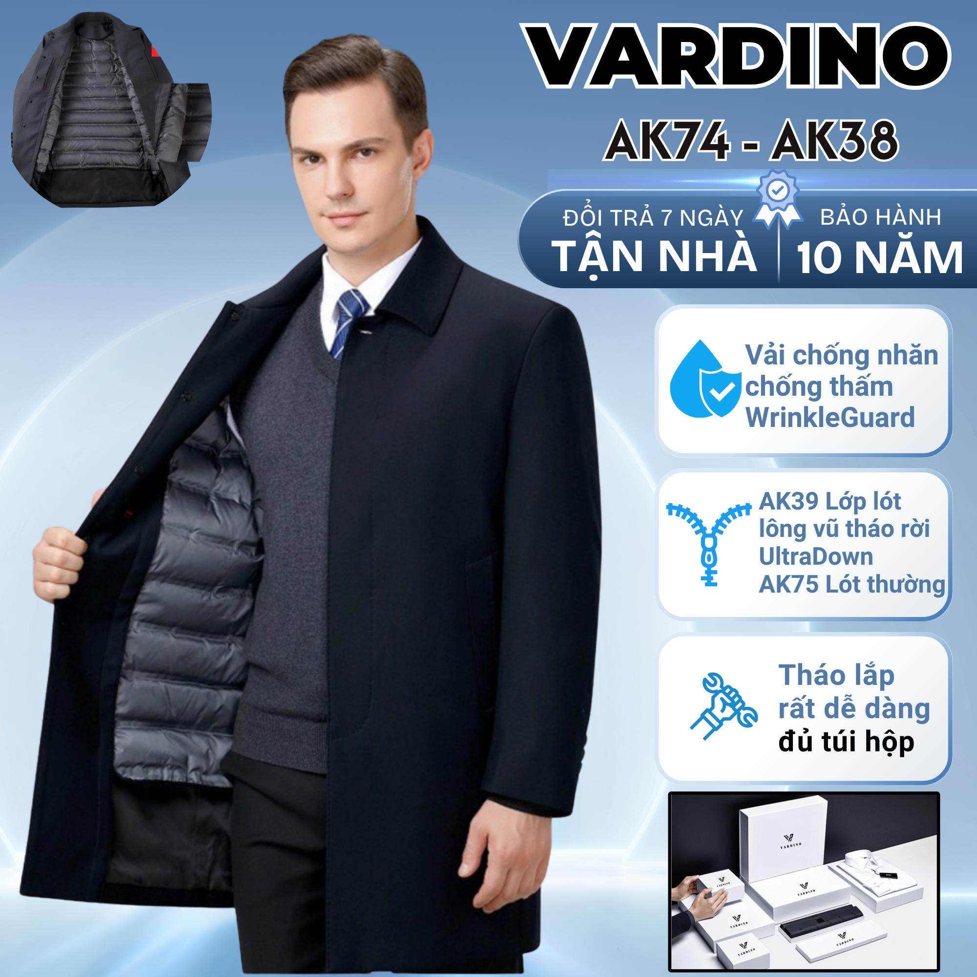 Áo khoác nam Vardino AK38