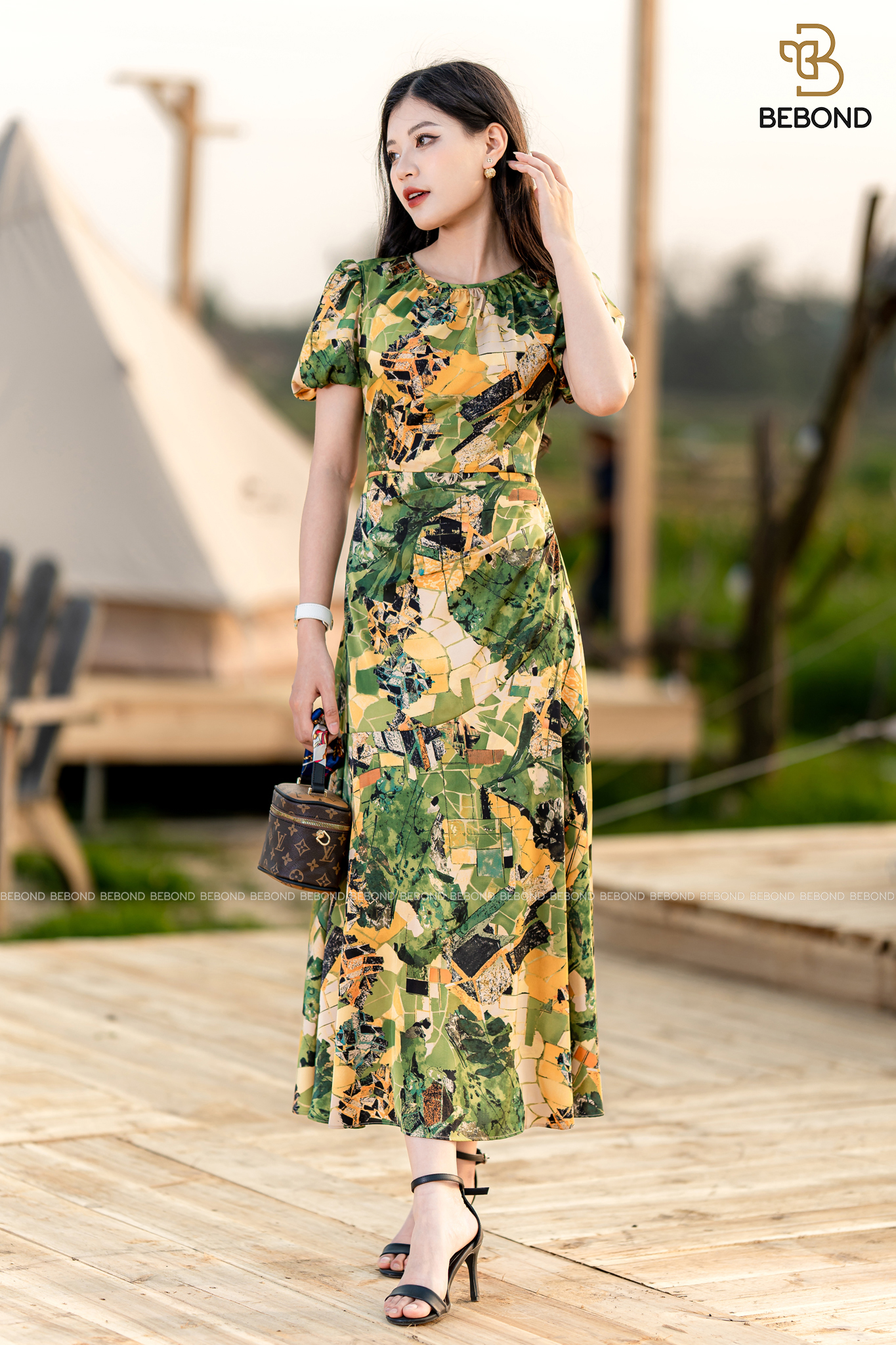 ĐẦM LỤA LATIN HỌA TIẾT HOA XANH. NAOMI DRESS_thumbnail_4