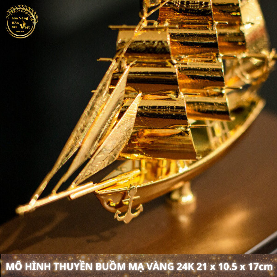 THUYỀN BUỒM MẠ VÀNG 24K 21x10.5x17cm_thumbnail_5