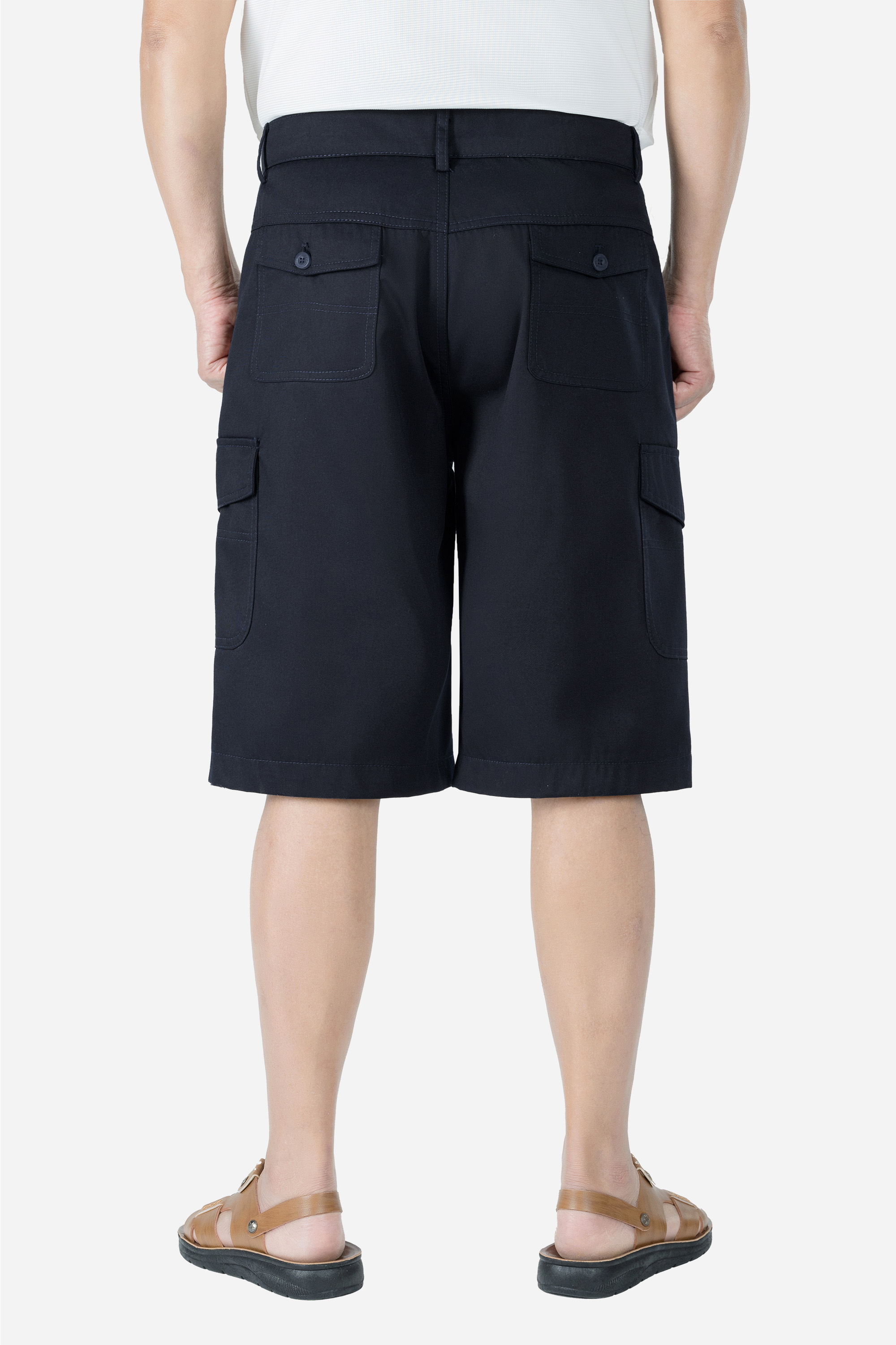 Quần Soọc Kaki Túi Hộp Nam Trung Niên ANCHI Dáng Suông Dài Qua Gối Màu Vỏ Đỗ_thumbnail_34