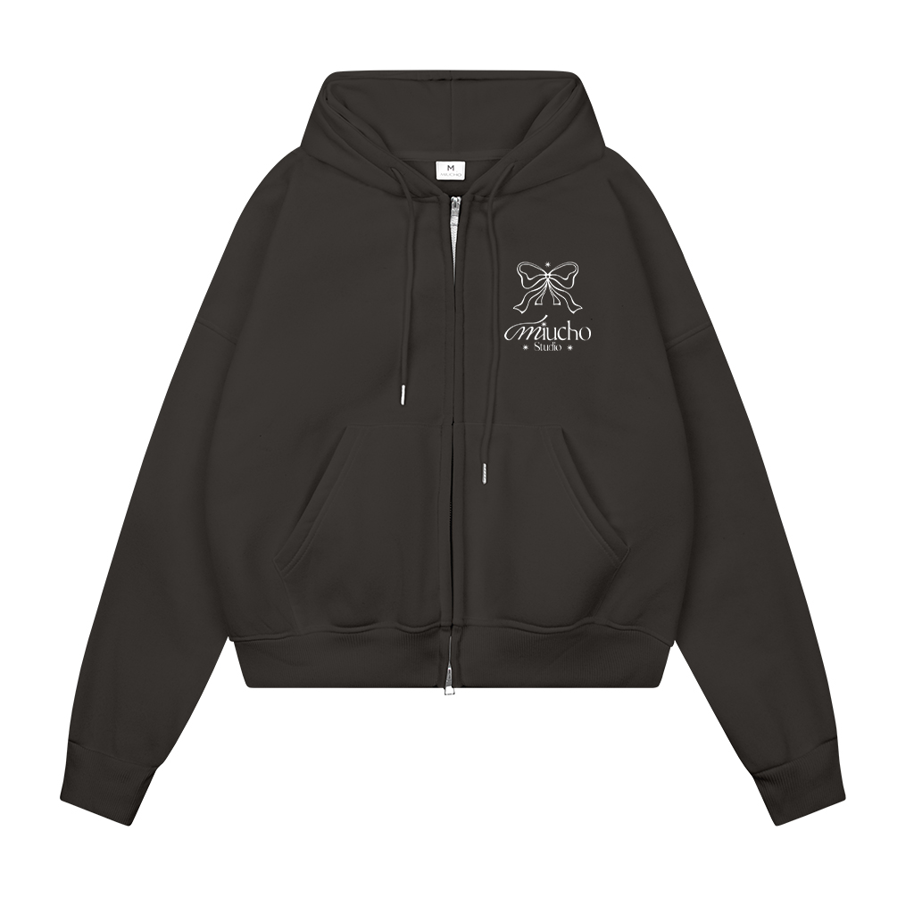 Áo hoodie zip form boxy local brand vải nỉ bông dày dặn khóa kéo HXD1630 Miucho in mix_thumbnail_4