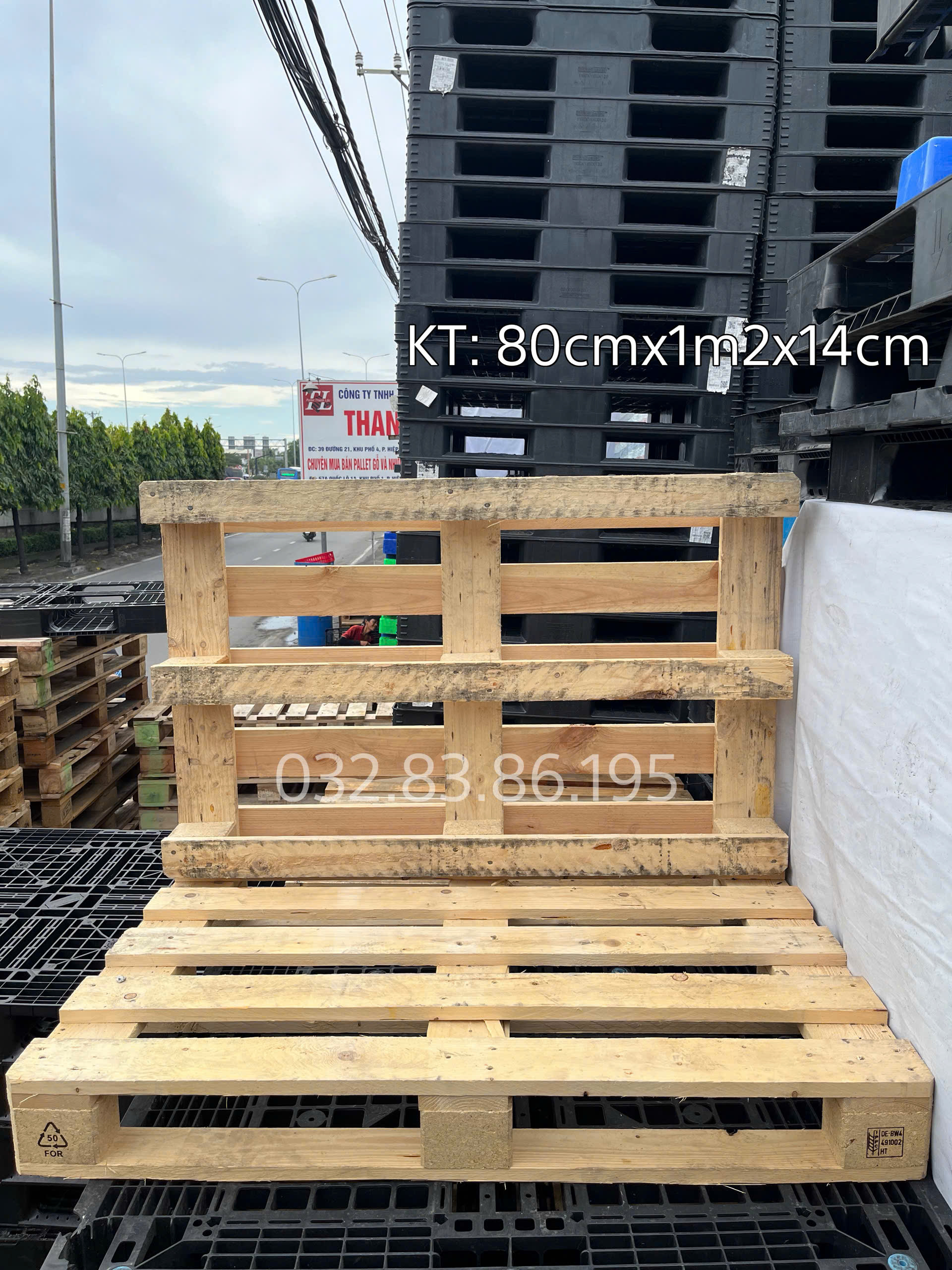 Pallet Gỗ 800 x 1200 x 140mm