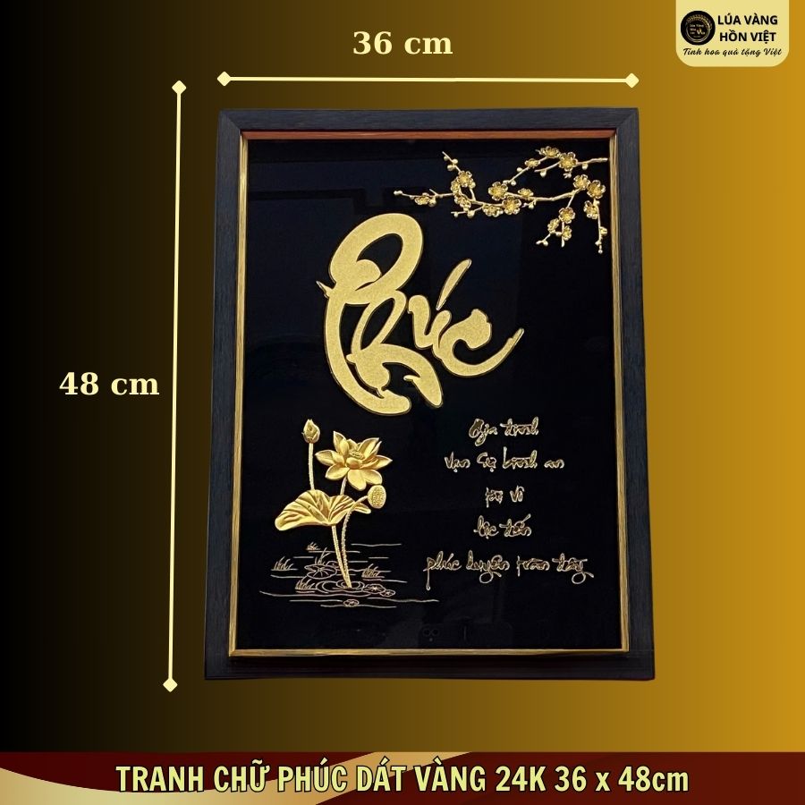 TRANH CHỮ PHÚC DÁT VÀNG 24K 36x48cm_thumbnail_4